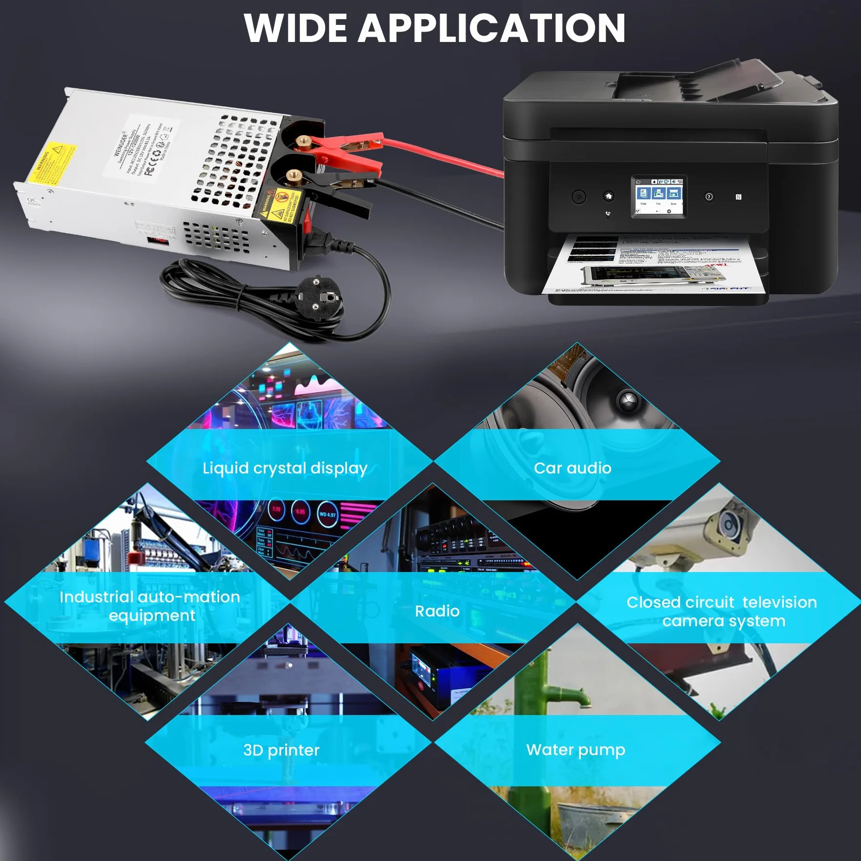Zasilacz DC 12 V100A 1200 W, transformator AC230 V na DC12 V, transformator impulsowy, 12 V 100 A do świateł LED, monitorowania, car audio, CCTV, drukarek 3D i innych urządzeń 12 V