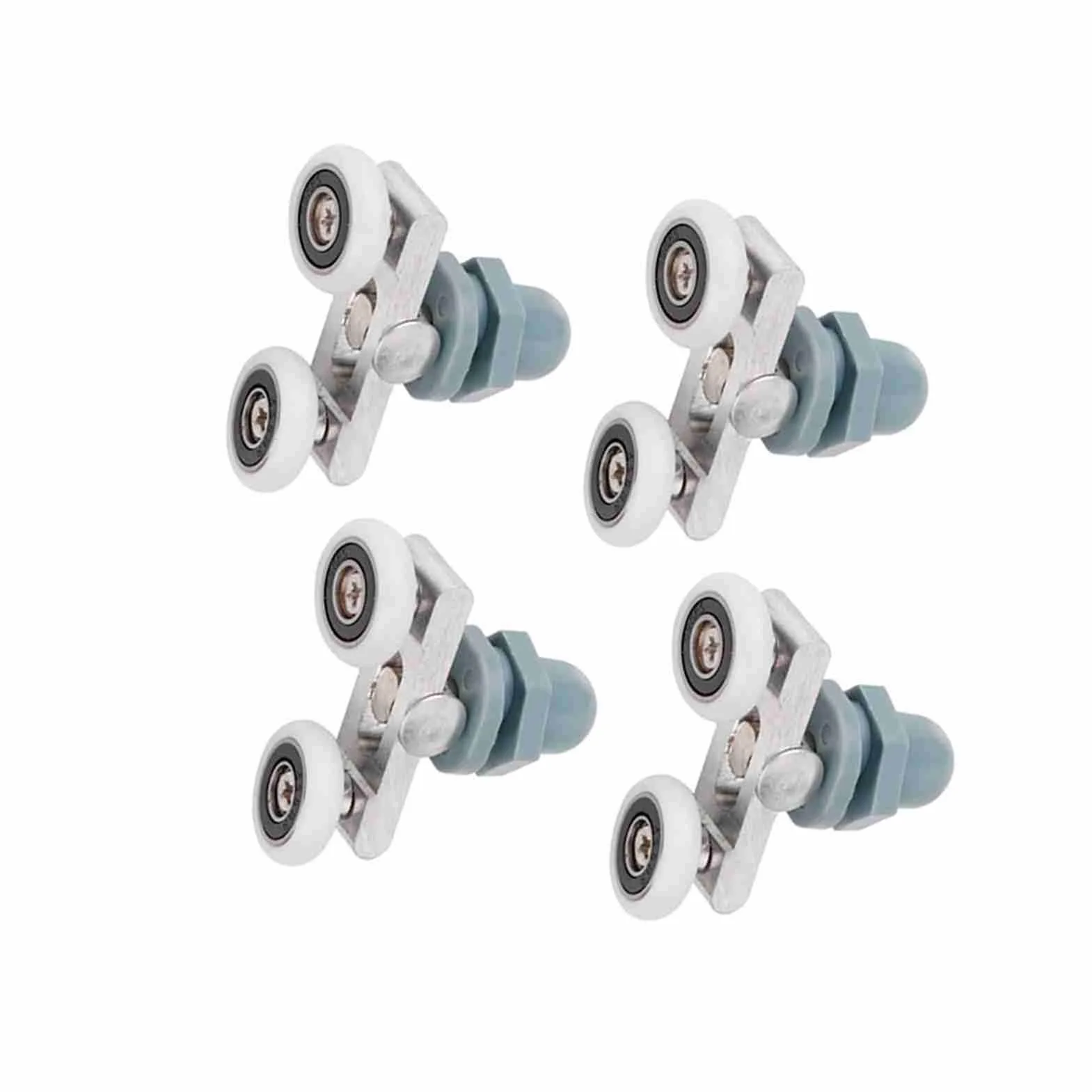 Rolki do Drzwi Przesuwnych Stop Aluminium ABS Ciche Gładkie Kółka ślizgowe Szklanych Drzwi System Mechanizmu Gąsienicowego (25mm)