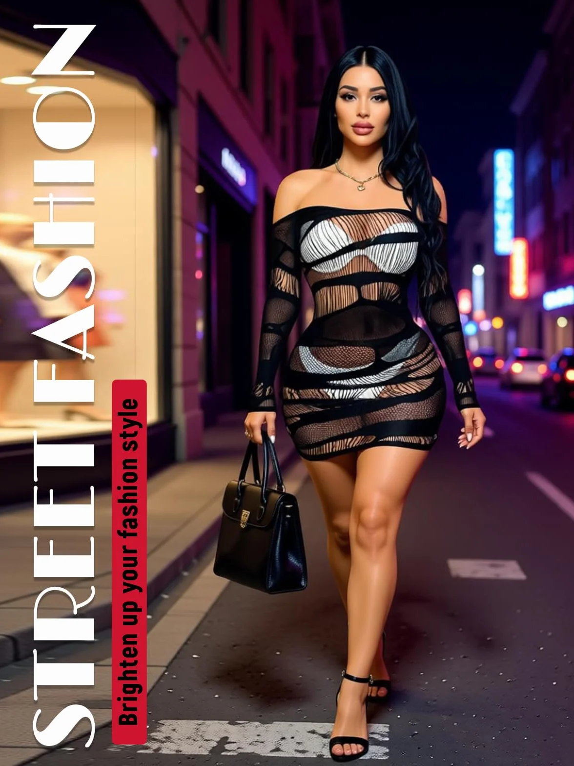Damska seksowna bielizna Babydoll Fishnet Chemise sukienka jednoczęściowa nocna