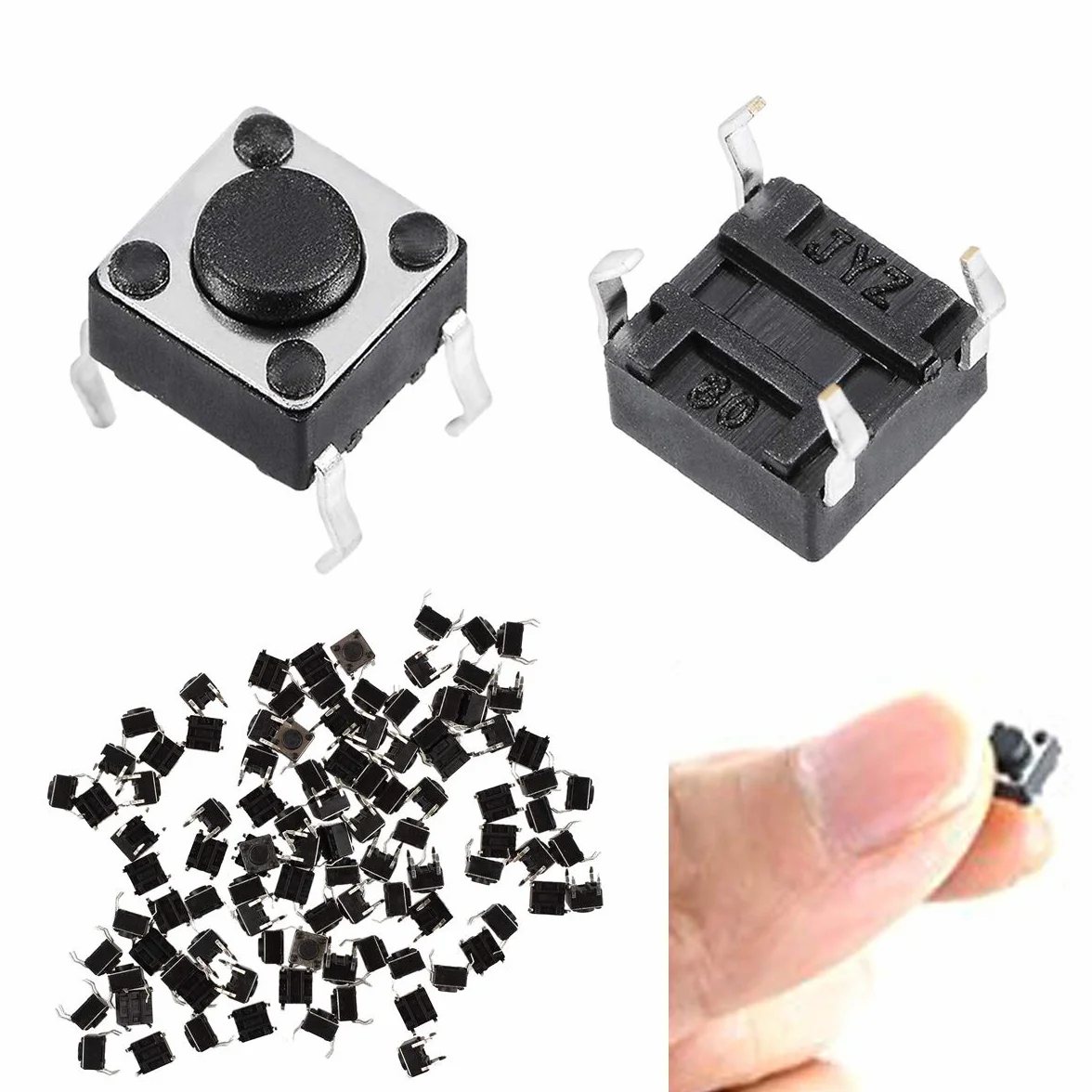 100 sztuk taktowy przełącznik przyciskowy 6 x 6 x 4,5 mm 4-pinowy mikropanel DIP PCB chwilowy dotykowy taktowy przełącznik przyciskowy