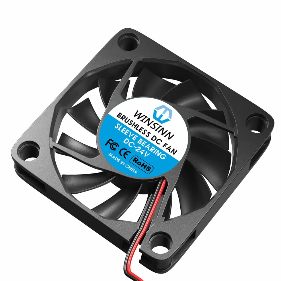 WINSINN Wentylator 60 mm 24 V bezszczotkowy 6010 60 x 10 mm - wysoka prędkość (opakowanie 4 szt.)