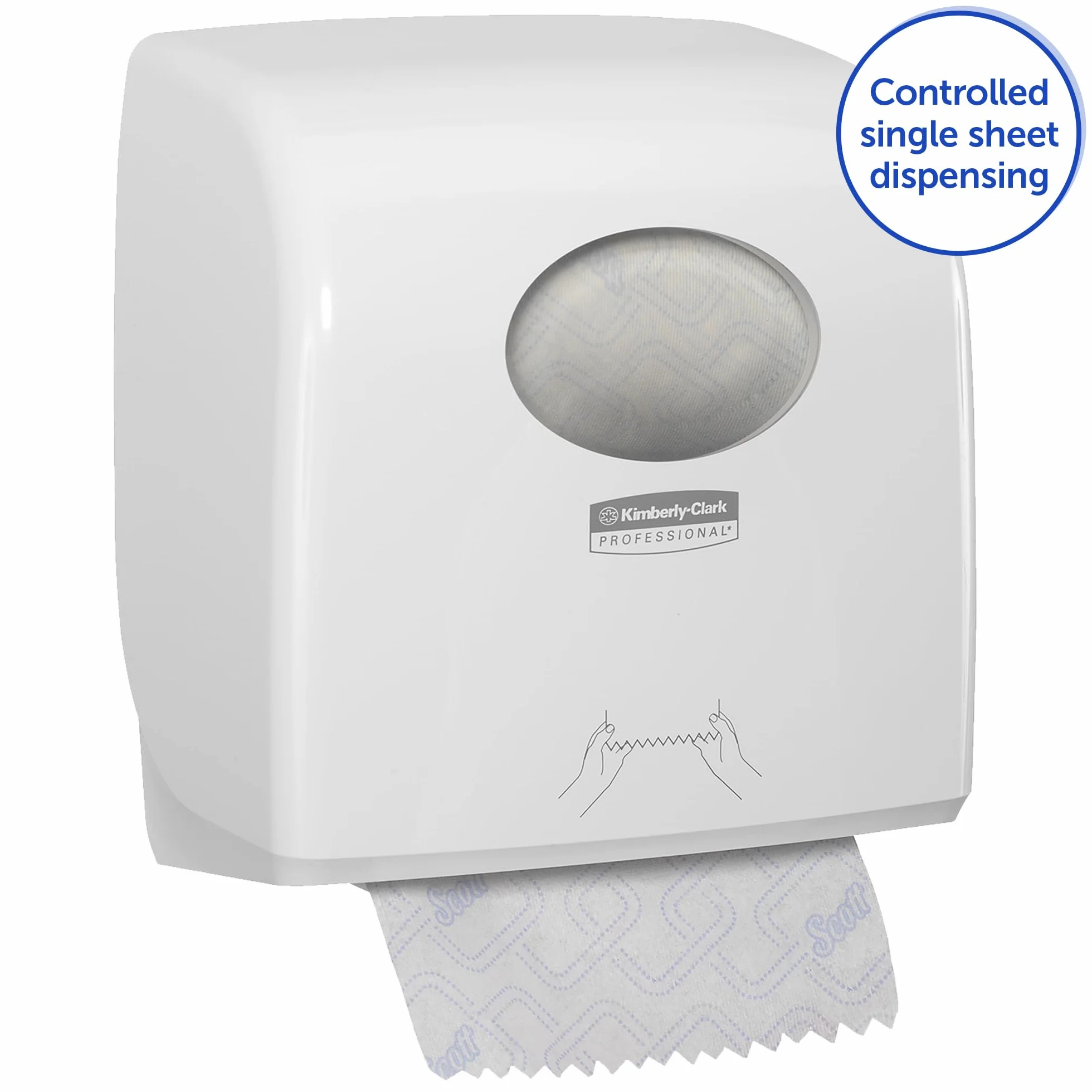 Dozownik ręczników do rąk w rolce Aquarius Slimroll 7955 — 1 biały dozownik ręczników papierowych