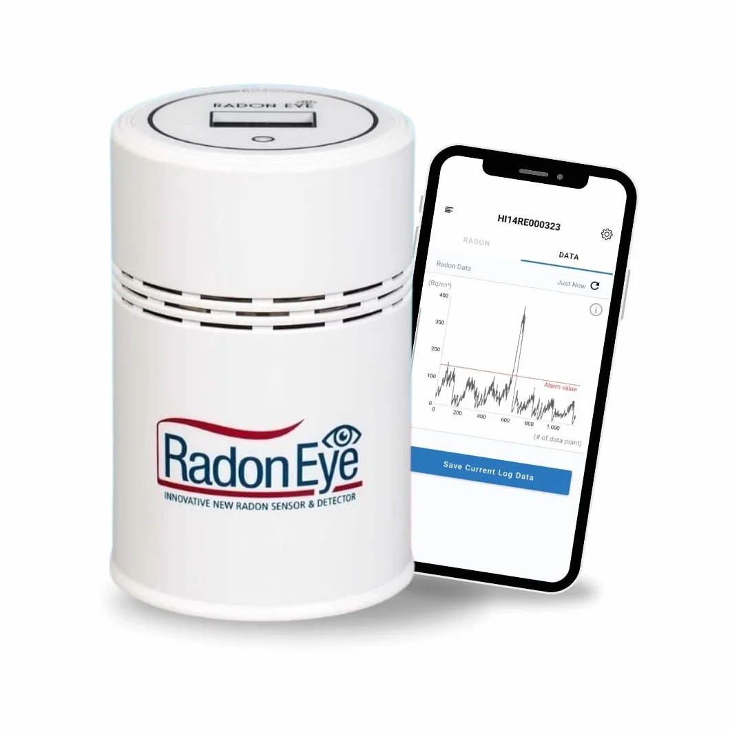 RadonEye-Set | + krótka instrukcja + wskazówki dotyczące pomiaru radonu + aplikacja na smartfon + certyfikat | Radon Eye RD200 - Profesjonalne urządzenie pomiarowe do