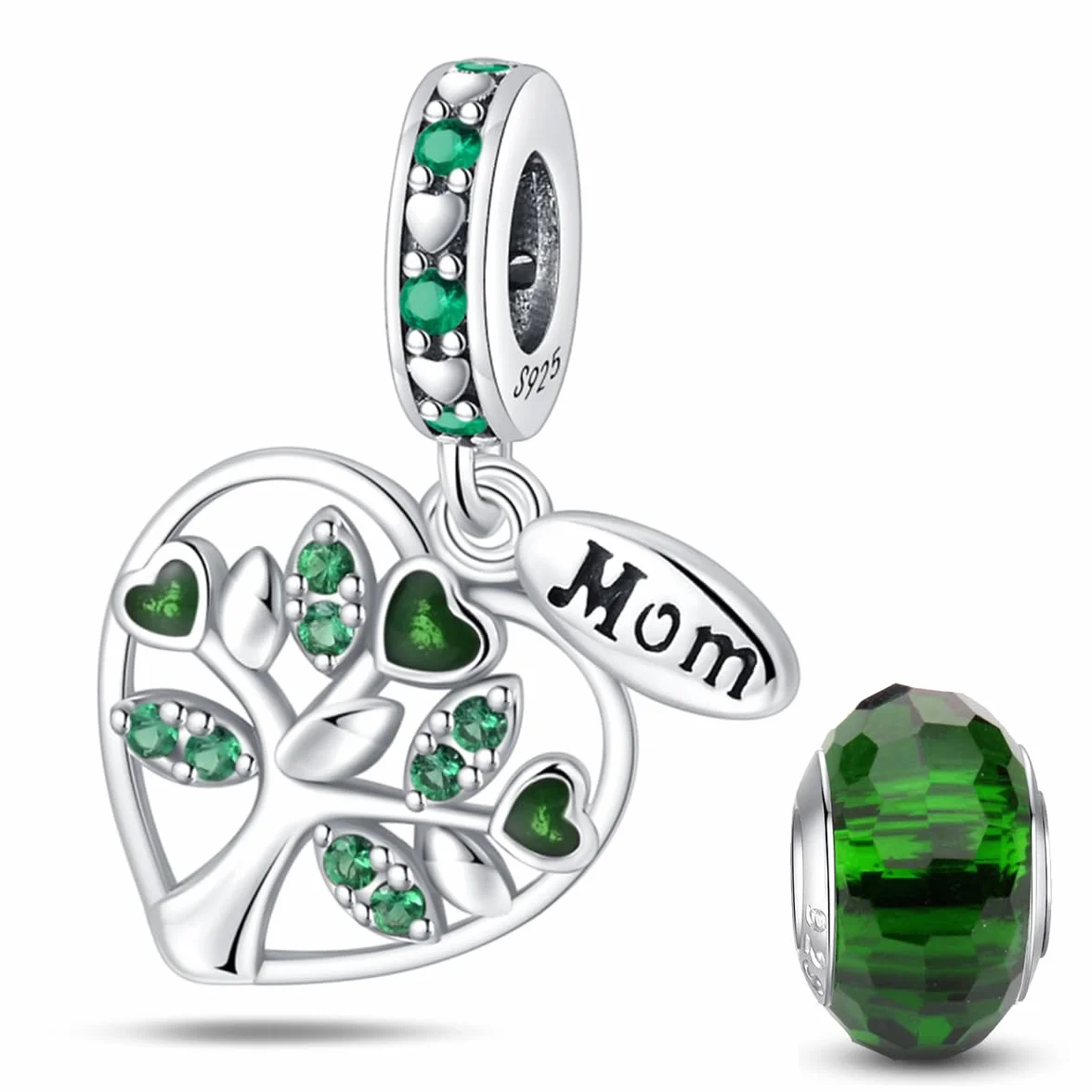 HappyStar Srebro 925 Charms Wisiorki Koraliki do Bransoletek Pandora Prezent na Dzień Matki