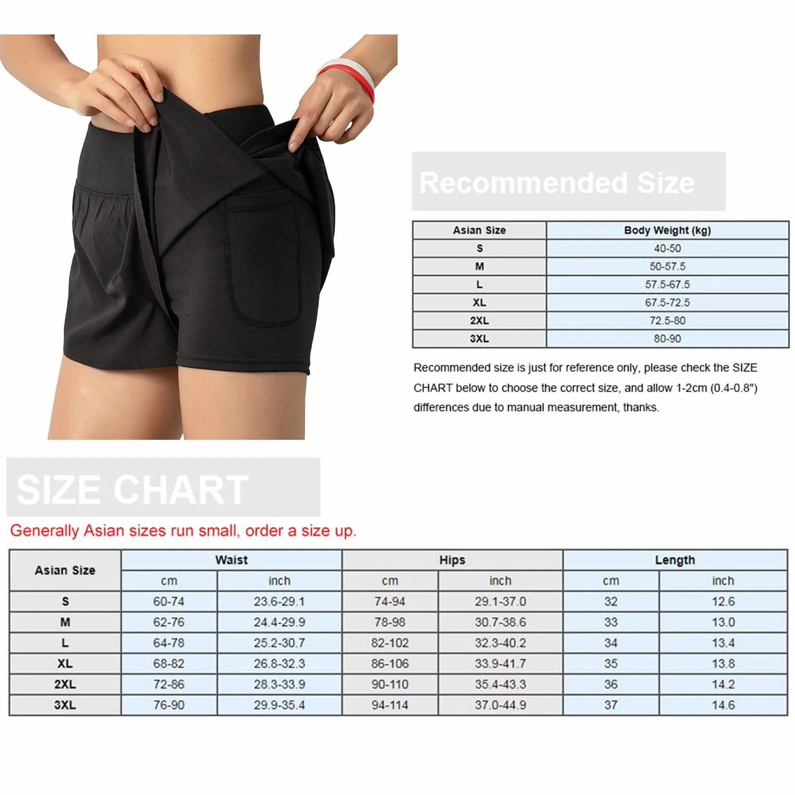2 w 1 Kobiety Biegające Szorty z Szerokim Zasięgiem Kieszonkowym Warstwa Warstwy do Treningu Fitness Athletic Gym Homeswear, Sportowe Spodenki