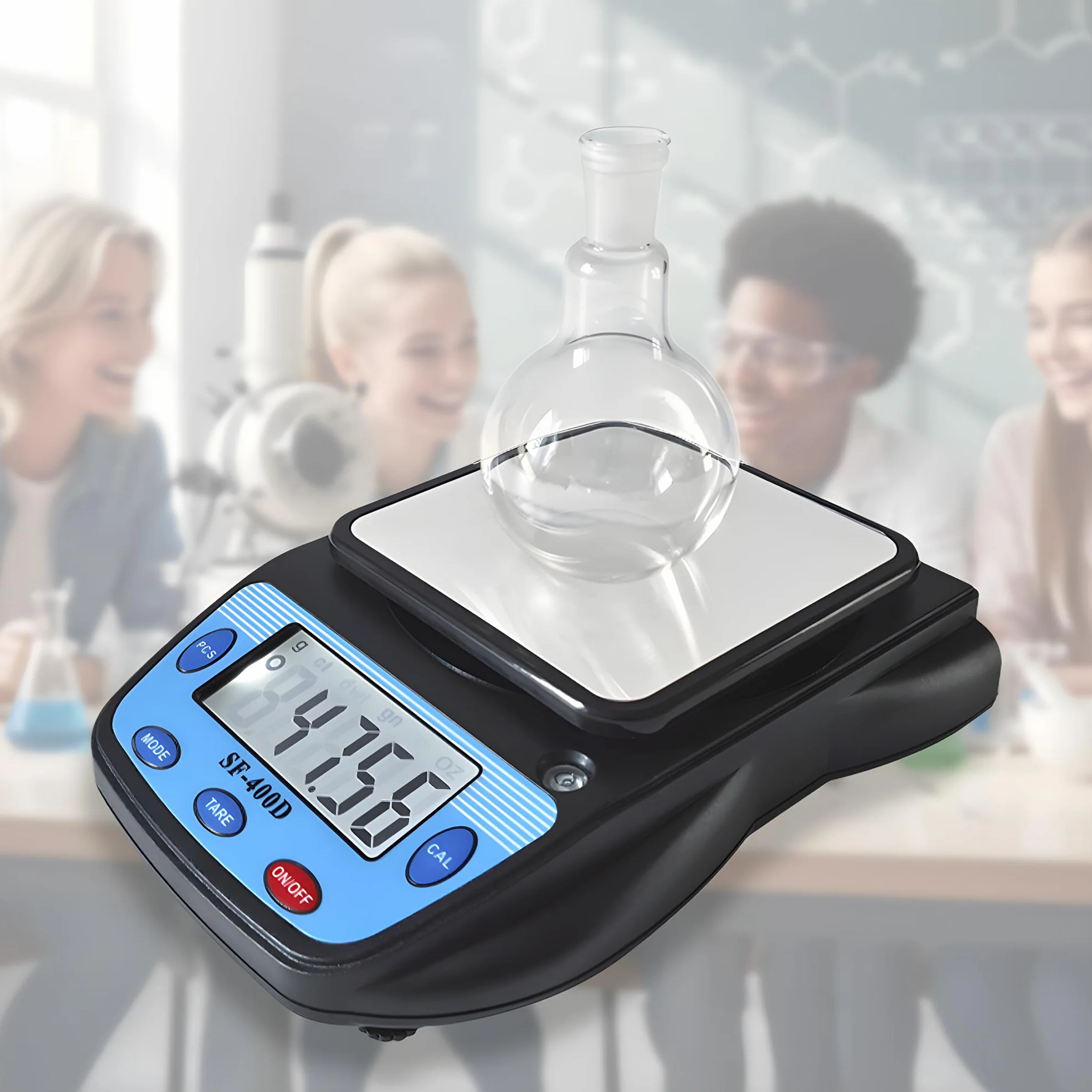 Eosphorus Cyfrowa Analityczna Waga z Wyświetlaczem LCD 600g x 0,01g do Laboratoriów i Szkół - Waga Kuchenna, Dokładna Waga, Gramy, Uncje i Karaty - W Zestawie Ładowarka USB i Zasilacz Sieciowy