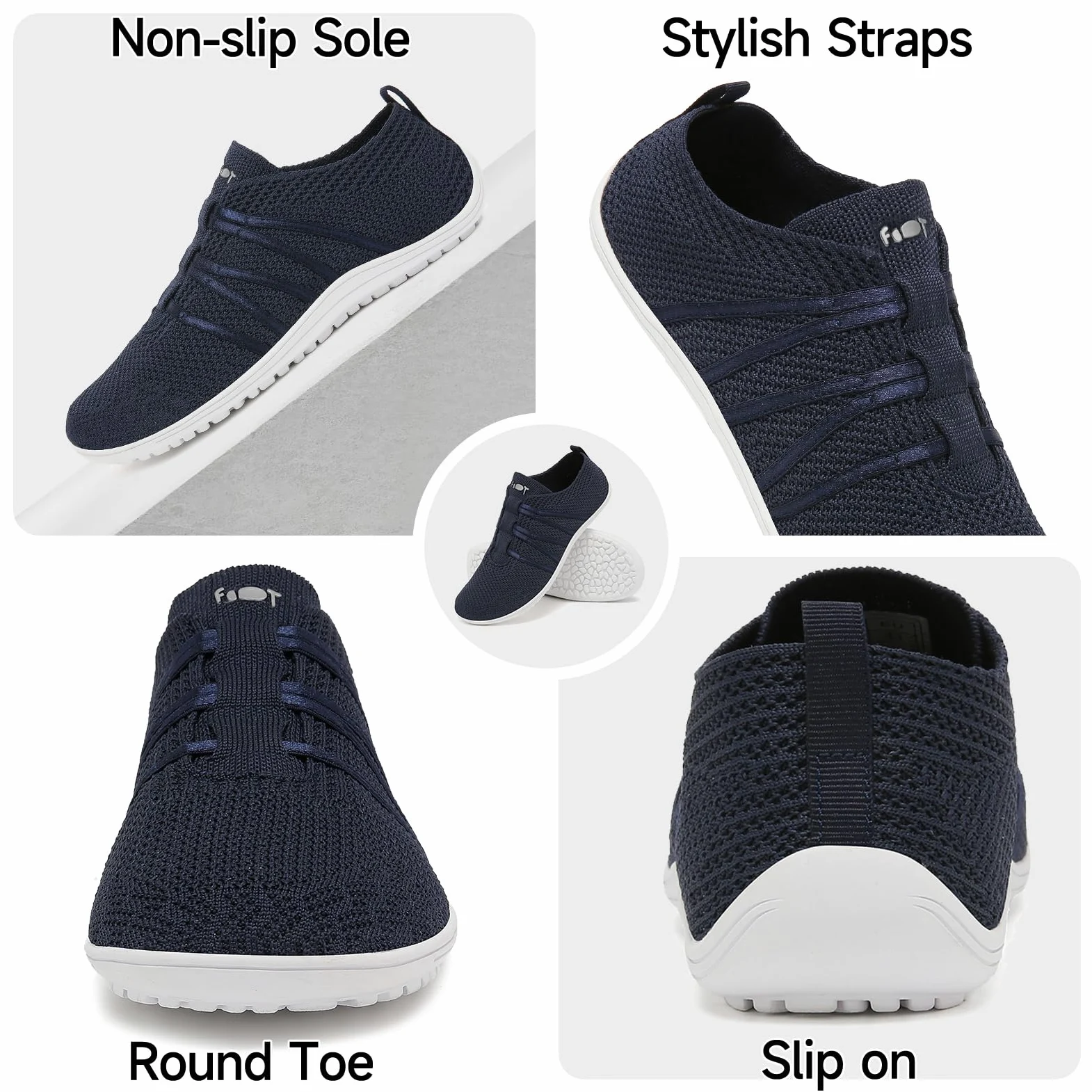 Wizshoe Buty Boso Damskie i Męskie, Wygodne Slip-On Sneakers, Oddychające Buty Fitness z Podeszwą Zero-Drop