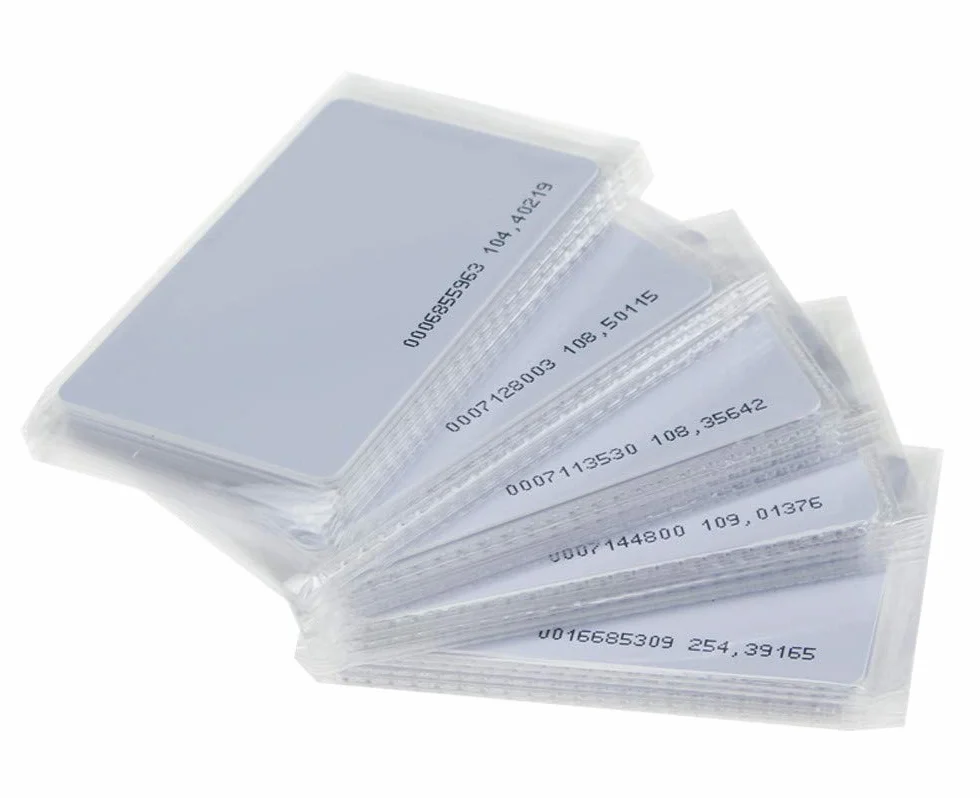 KDL Inteligentne karty RFID białe zbliżeniowe 125 kHz TK4100 / EM4100 / EM4200 Karta kontroli dostępu z tworzywa sztucznego PVC Tylko identyfikator do odczytu (opakowanie 10 sztuk)