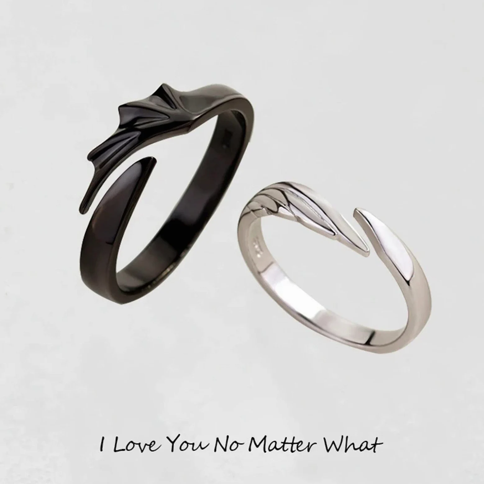 Rings,thumb ring,ladies rings,Couple Matching Rings For Man Woman Custom Adjustable Sun Moon Ring Set Angel Devil Dragon Open Rings Couple Matching