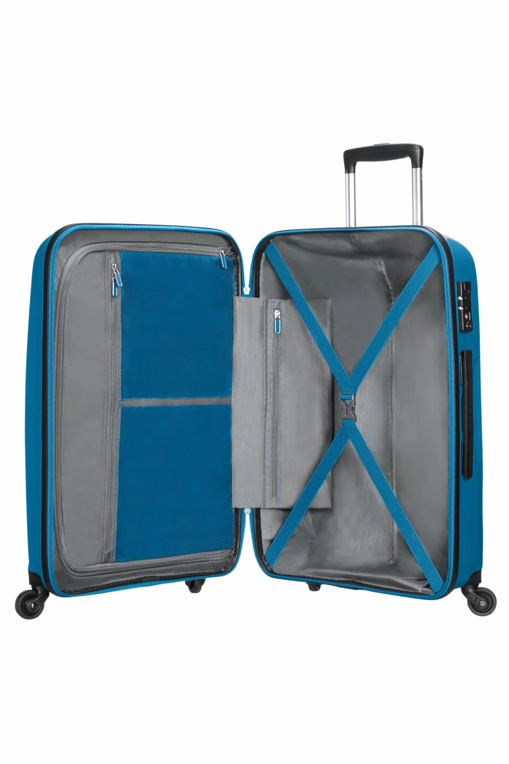 American Tourister BON AIR Spinner M Walizka 66 cm 57.5L Niebieski Seaport Blue
