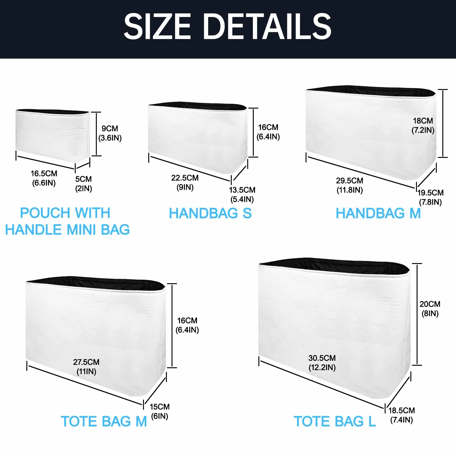 Organizer do Longchamp Bag Insert do Long Champ Le Pliage(Rozmiar: L; Kolor: Biały)
