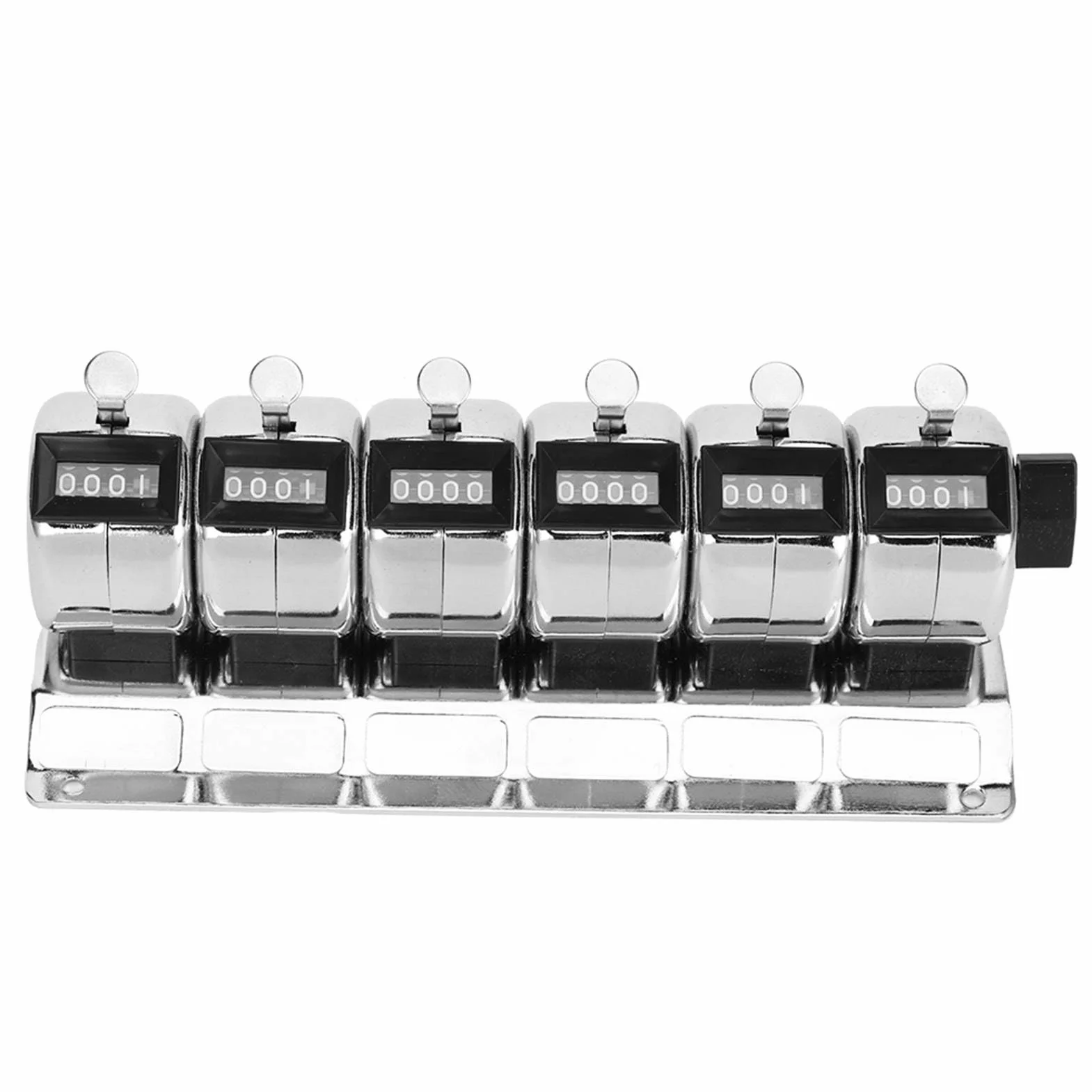 KIMISS Licznik mechaniczny 4-cyfrowy, manualny, metalowy for tally, zestaw 6 sztuk, stali nierdzewnej