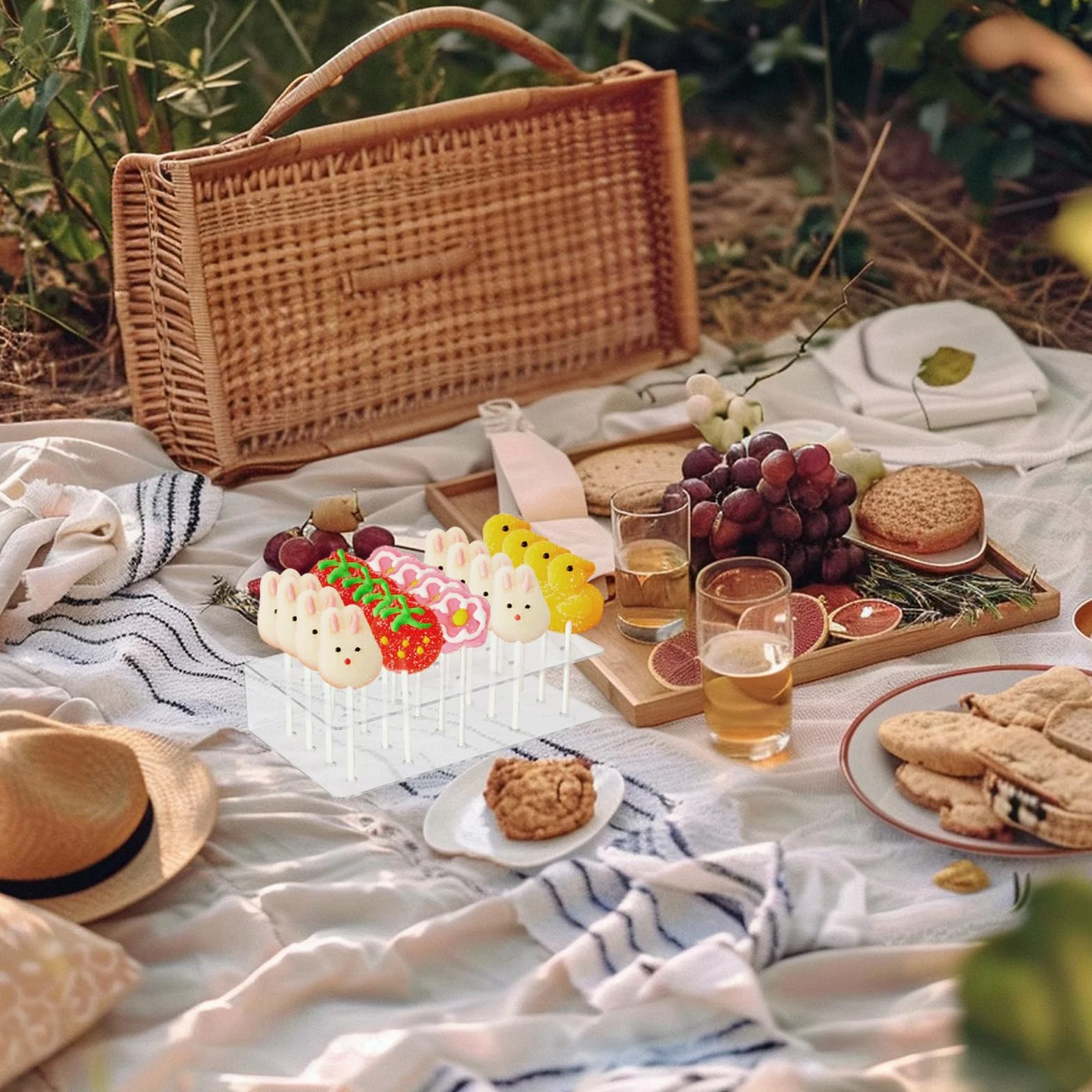 4 sztuki stojaków na cake popy, 20 otworów, przezroczyste akrylowe uchwyty na lizaki, patyczki do cake popów na słodycze, imprezy, wesela, baby shower, urodziny, jubileusze, dekoracja Halloween