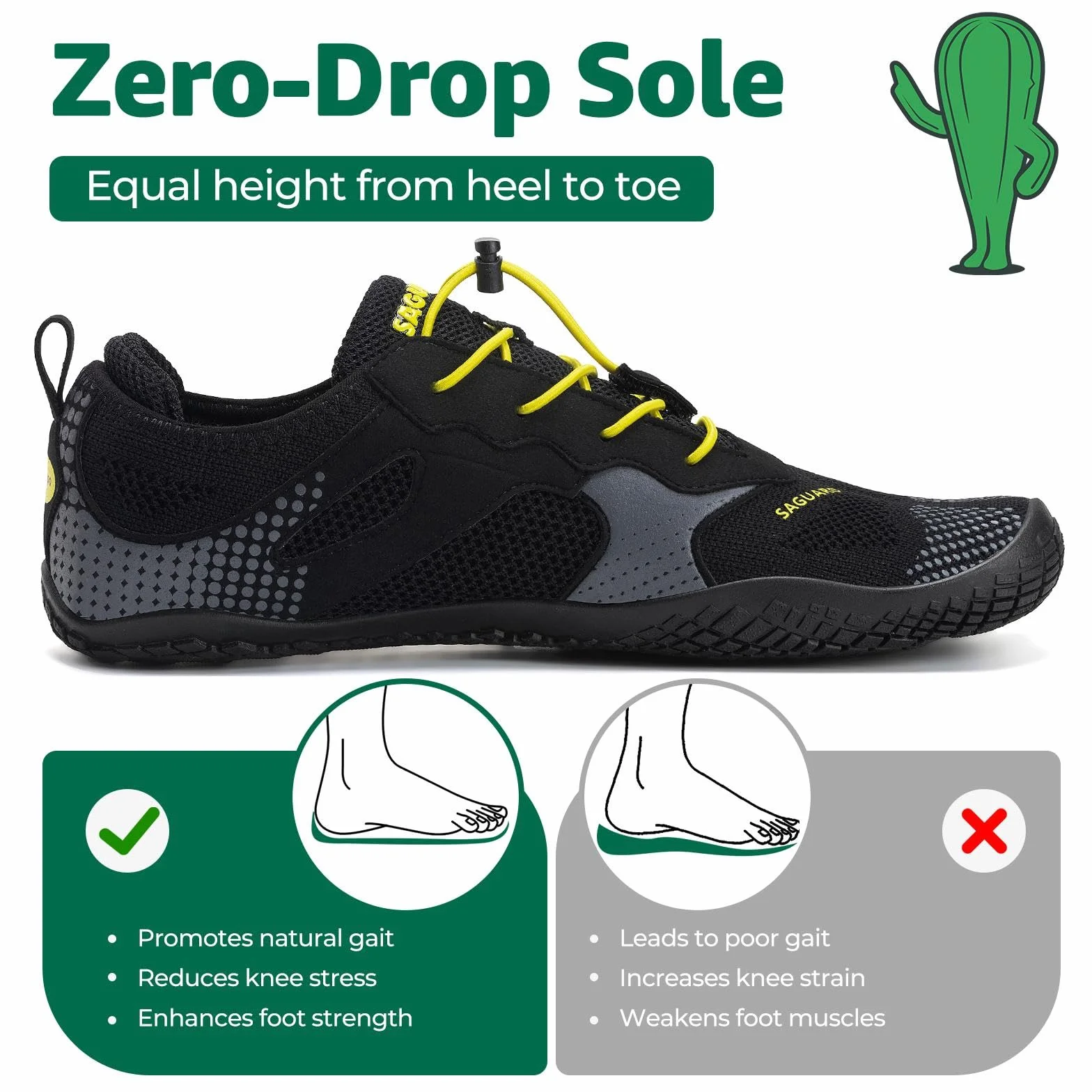 SAGUARO Buty barefoot minimalistyczne oddychające antypoślizgowe na szlak mężczyźni kobiety