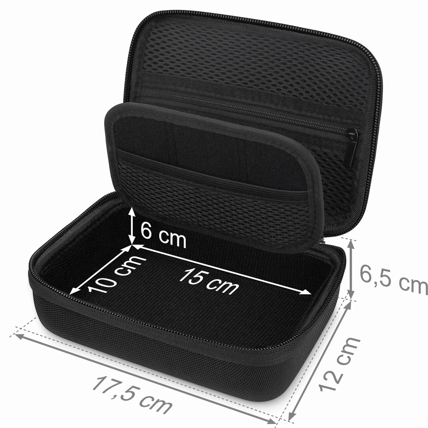 deleyCON Podróżna Torba Organizer Akcesoria Filc Mała - Hardcase z Przegrodami - na Elektronikę, Ładowarkę, Zasilacz, Kable, Samochód, Akcesoria Podróżne, Maszynkę do Strzyżenia, Kamerę - Czarny