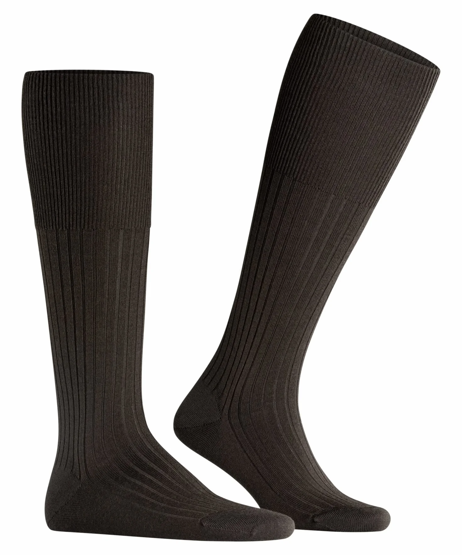 FALKE Mężczyźni Podkolanówki Bristol Pure M Kh Wełna długie jednokolorowe 1 Para, Brązowy Brown 5930, 45-46