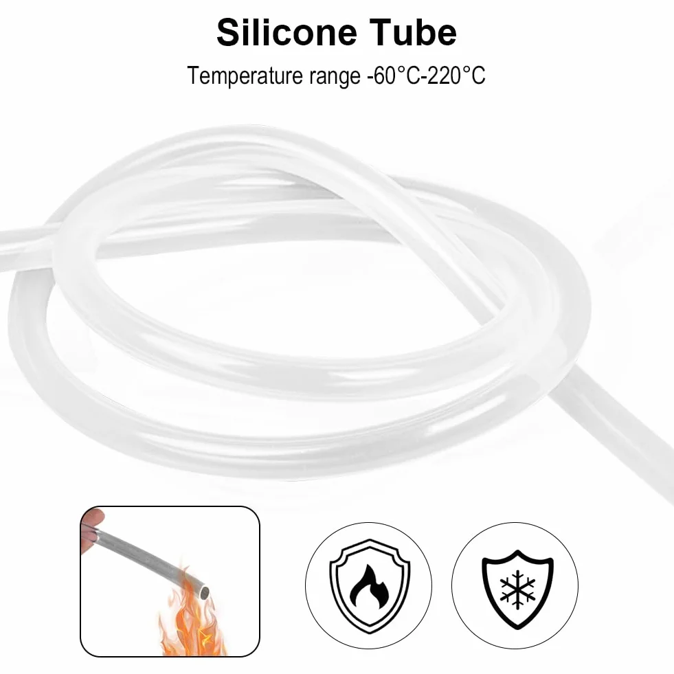 Wąż silikonowy 5 mm ID X 8 mm OD, 3 metry, elastyczny wąż nadający się do kontaktu z żywnością, przezroczysty wąż z kauczuku silikonowego, do przenoszenia wody, gospodarstwa domowego, pompy, wody