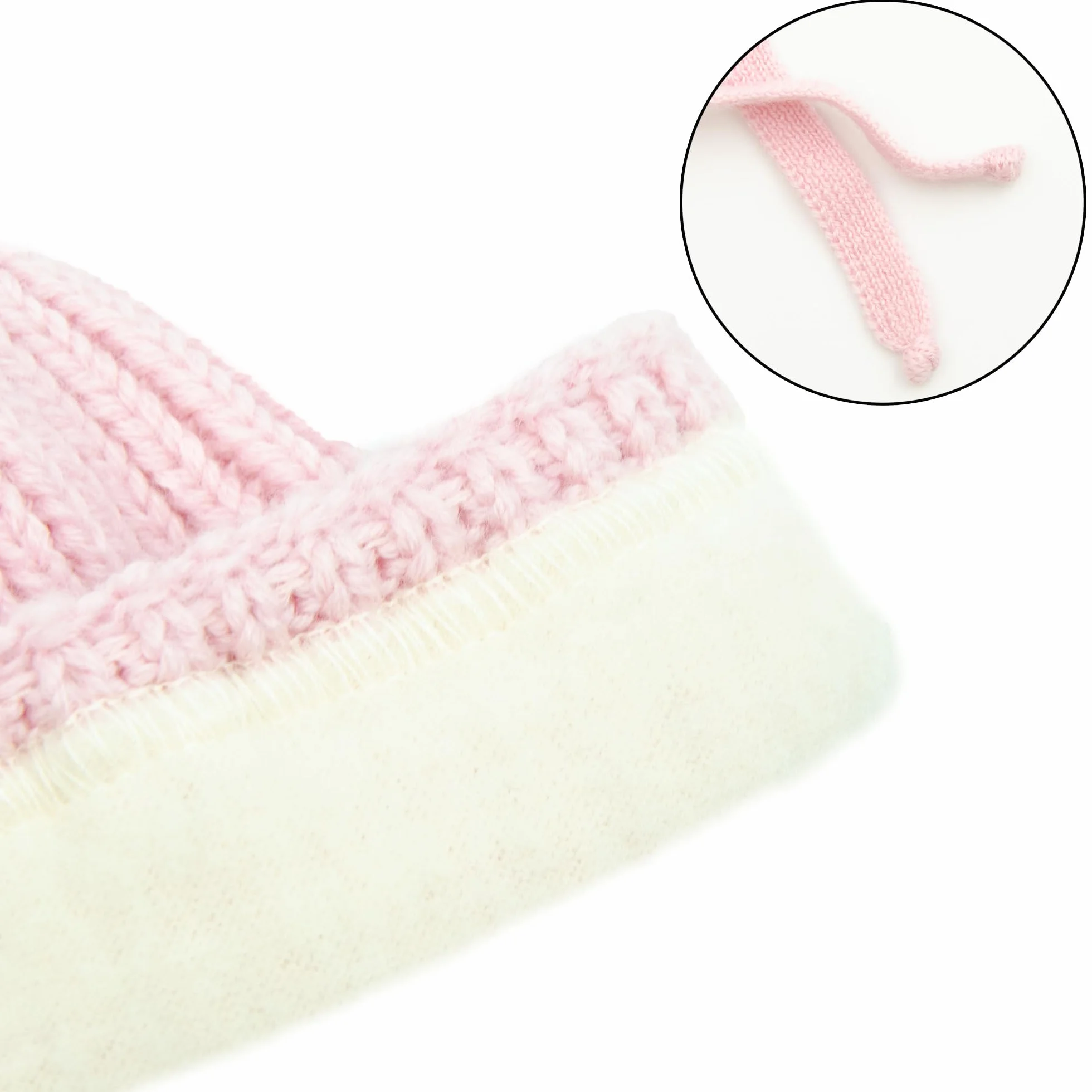 molti Dziecięca czapka zimowa beanie ze 100% wełny merino z podszewką z polaru, czapka z dzianiny z tasiemkami i pomponem, ciepła i miękka, Öko-Tex, rozmiar 46-48, brązowa