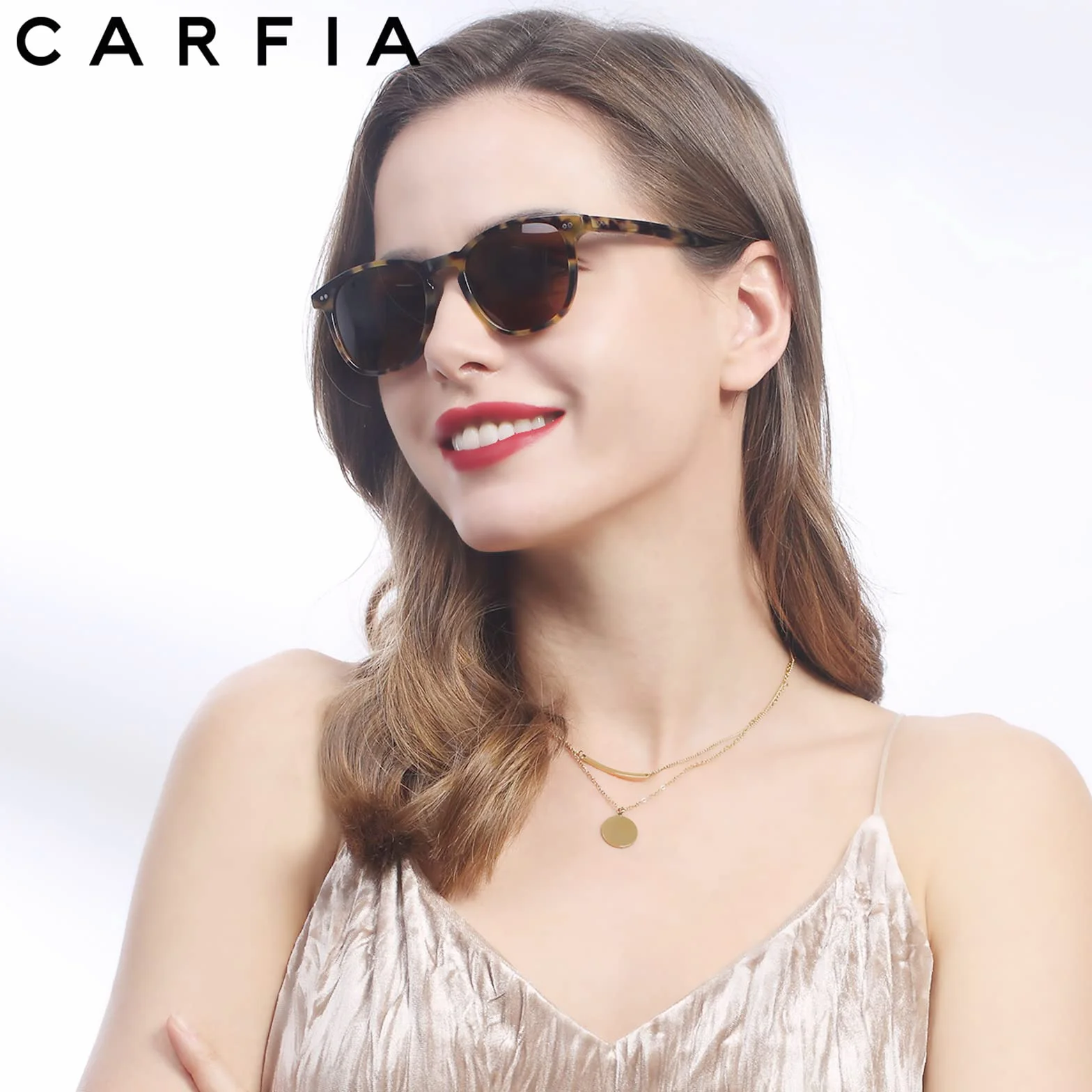 CARFIA Polaryzacyjne okulary przeciwsłoneczne w stylu vintage dla kobiet z małą twarzą, ochrona przed promieniowaniem UV, styl dziurki od klucza do jazdy na świeżym powietrzu, A/Żółw Ramka Brązowa
