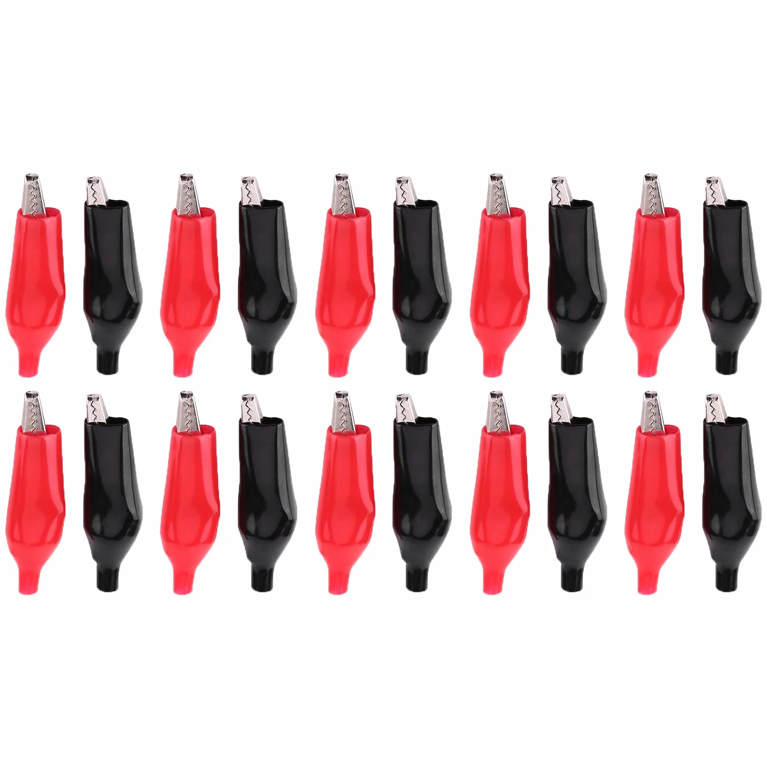 20 Sztuk 28MM Metalowy Zacisk Krokodylkowy Zacisk Elektryczny do Testowania Sondy Miernik BlackRed Zacisk Krokodylkowy Zestaw Audio