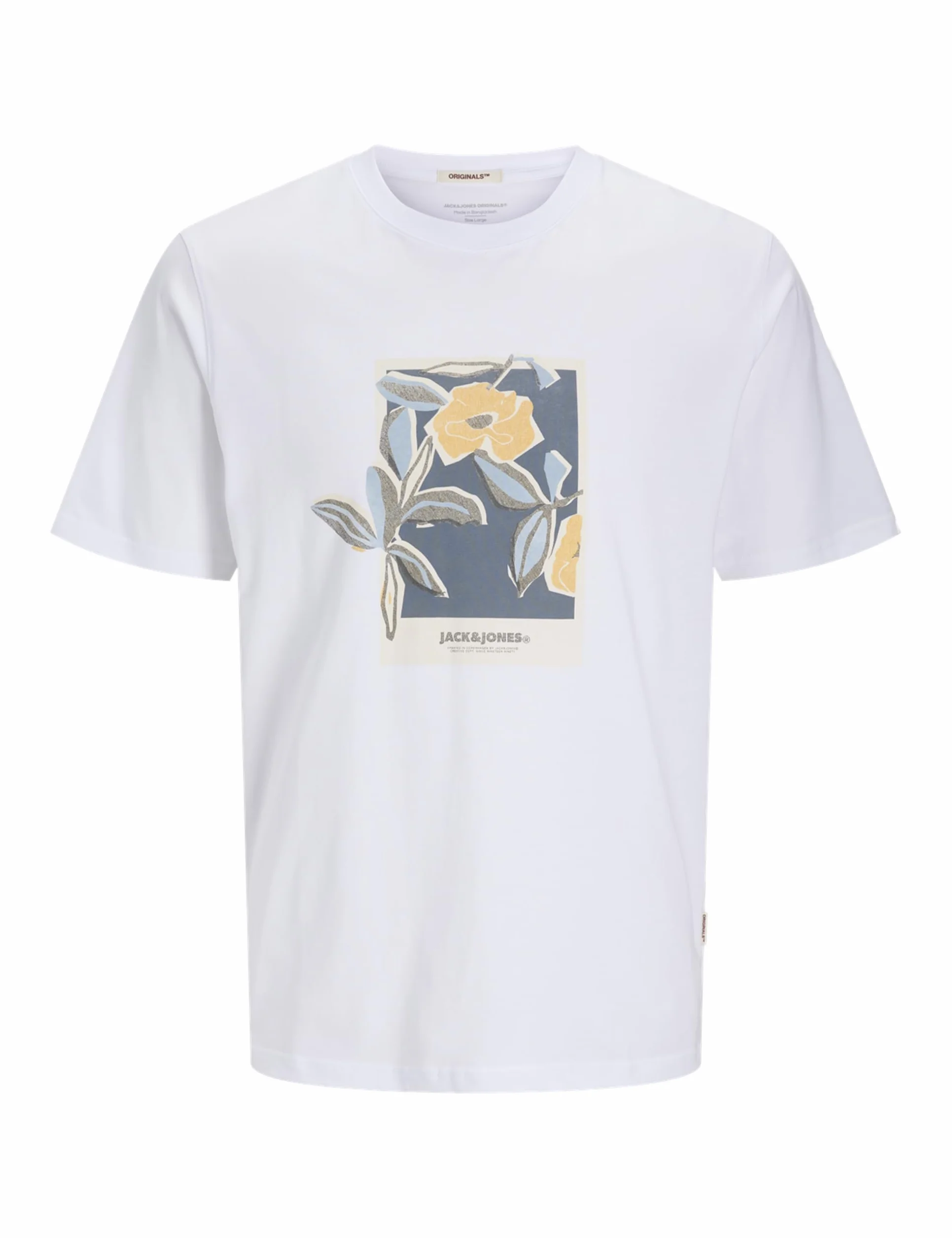 JACK & JONES Joralmeria Front Tee Ss Crew Neck męska koszulka z przodu, Bright White, S