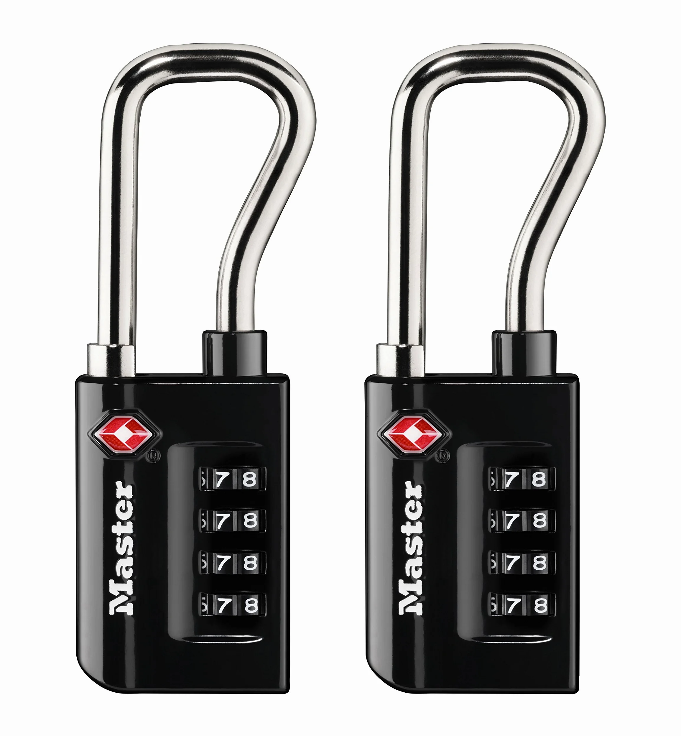 Master Lock 4696T TSA zamek bagażowy czarny 2 sztuki własna kombinacja