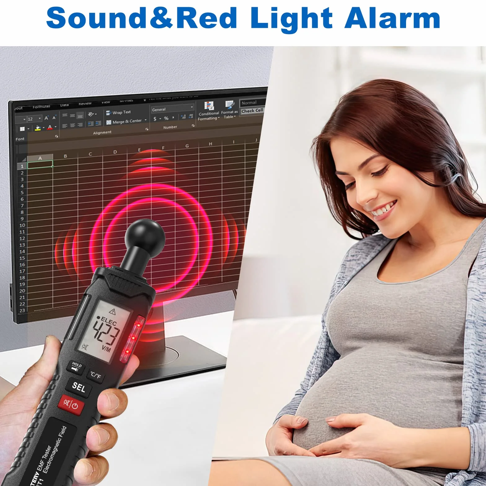 EMF miernik pola magnetycznego, detektor promieniowania, ręczny LCD EMF, odpowiedni do kontroli EMF w domach, biurach, na zewnątrz, elektrowni, pomieszczeniach komputerowych itd.