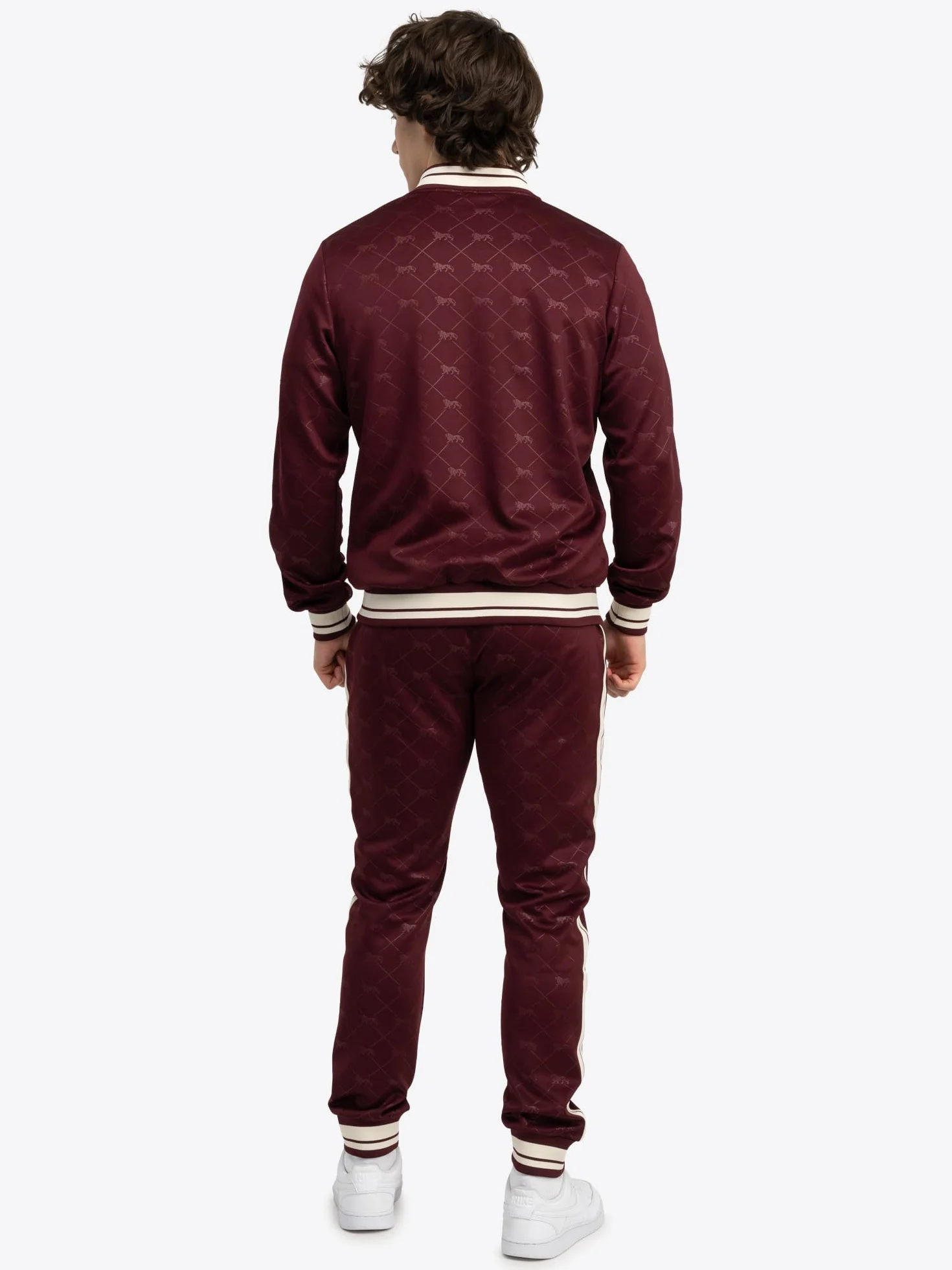 Lonsdale M?ski dres treningowy w?ski krój ASHWELL Oxblood/Ecru L, Oxblood/ecru, L