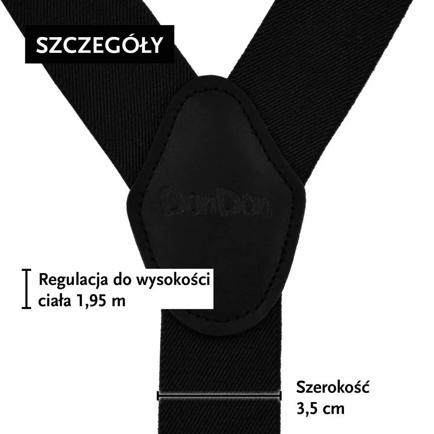 Szelki szerokość 3,5 cm 4 klipsy skóra krój Y elastyczne regulowane