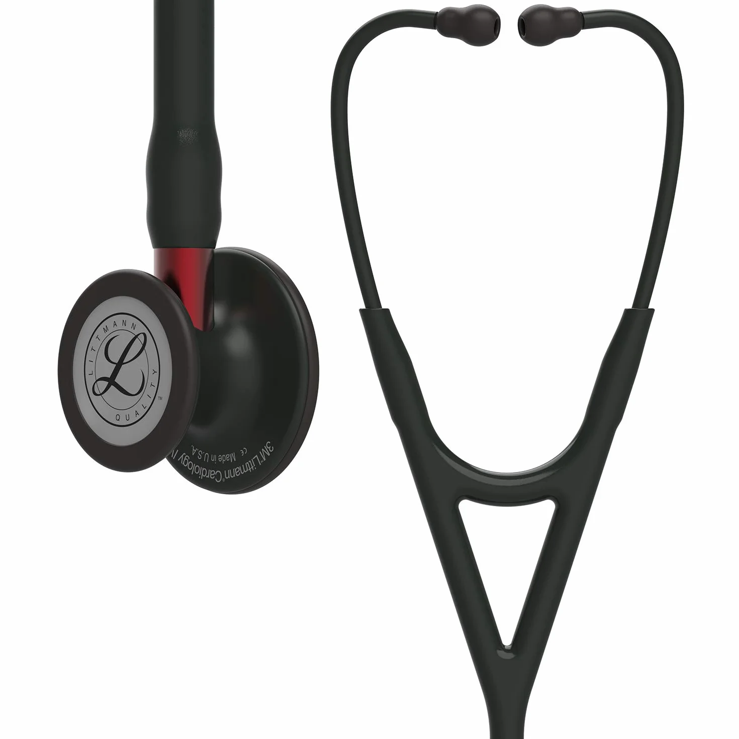 3M Littmann Cardiology IV Stetoskop diagnostyczny, Stetoskop diagnostyczny, BLACK FINISH, 6200, czarny przewód i lira, trzonek czerwony
