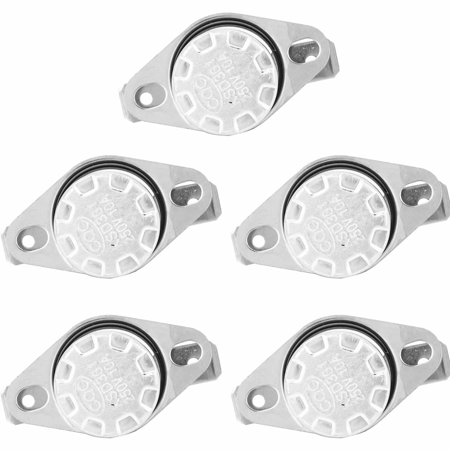 5 Sztuk KSD301 Przełącznik Temperatury Termostat Termiczny 250V 10A 0℃, Czujnik Temperaturowy do Urządzeń Grzewczych, Plastikowy Przełącznik Żelazny