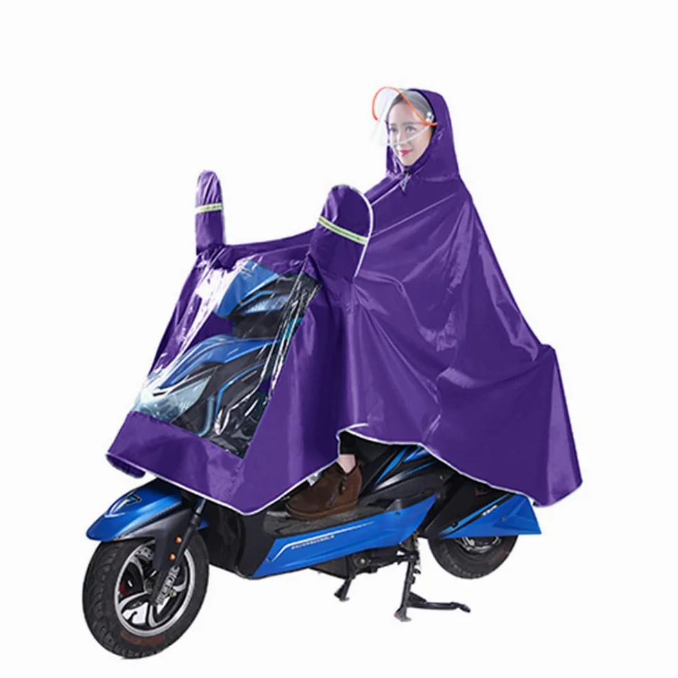 Peleryna przeciwdeszczowa, płaszcz przeciwdeszczowy wielofunkcyjny na zewnątrz, rower/rower elektryczny/motocykl/skuter, peleryna przeciwdeszczowa z kapturem(Purple)
