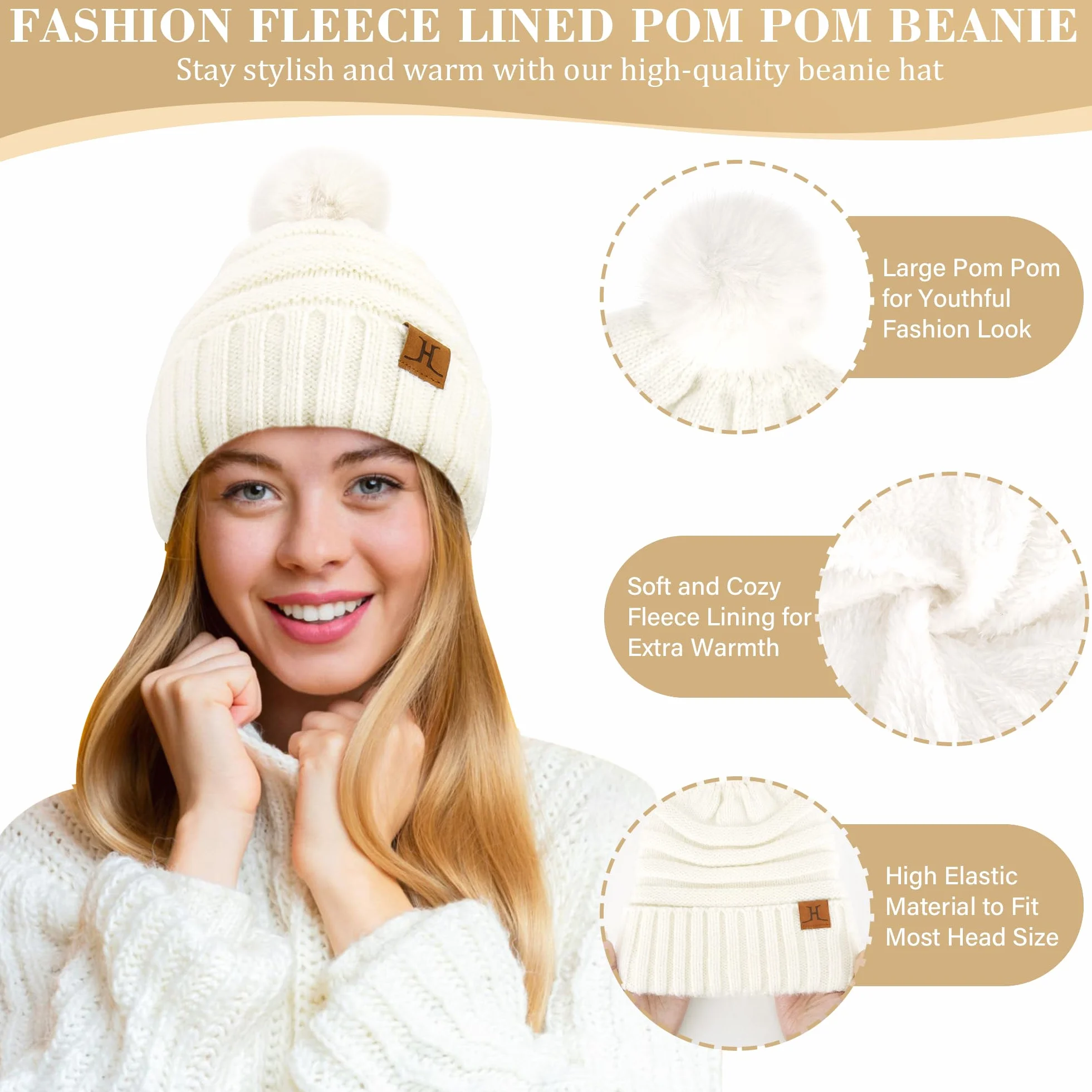 Zimowa damska czapka, szalik, rękawiczki z podszewką polarową, ciepła czapka zimowa, czapka z dzianiny, czapka beanie z pomponem, rękawiczki zimowe, długie szaliki, dla kobiet, prezent na Boże