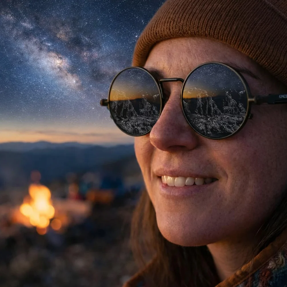 KINGSEVEN Okulary przeciwsłoneczne Lenon Steampunk Okrągłe