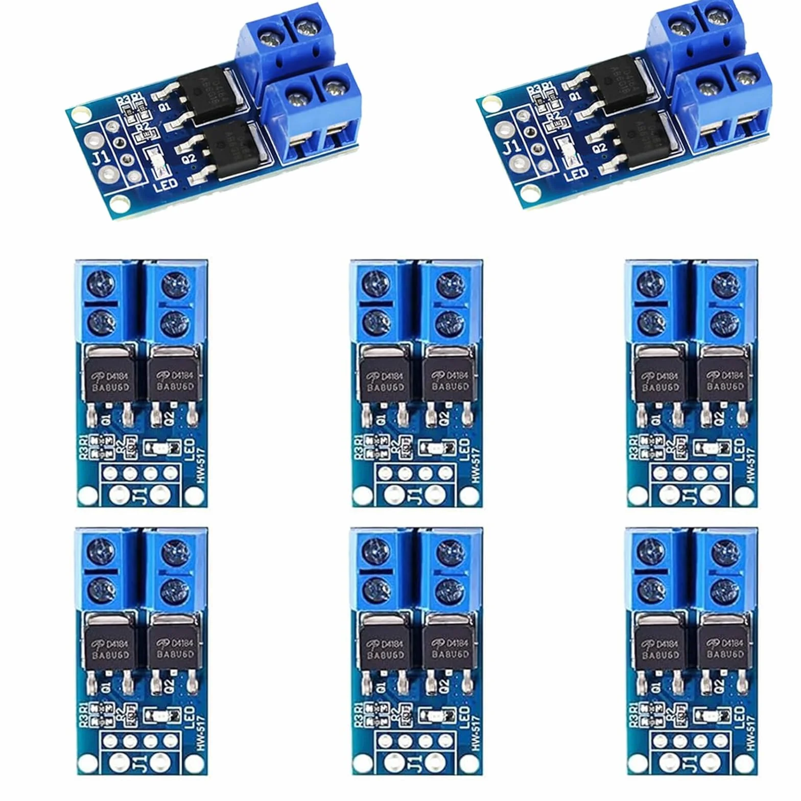 8 szt. DC 5V-36V 400W FET moduł przełącznika wyzwalającego płyta modułu sterowniczego podwójny Mosfet moduł sterownika podwójnej wysokiej mocy moduł sterownika przełączającego regulator PWM panel