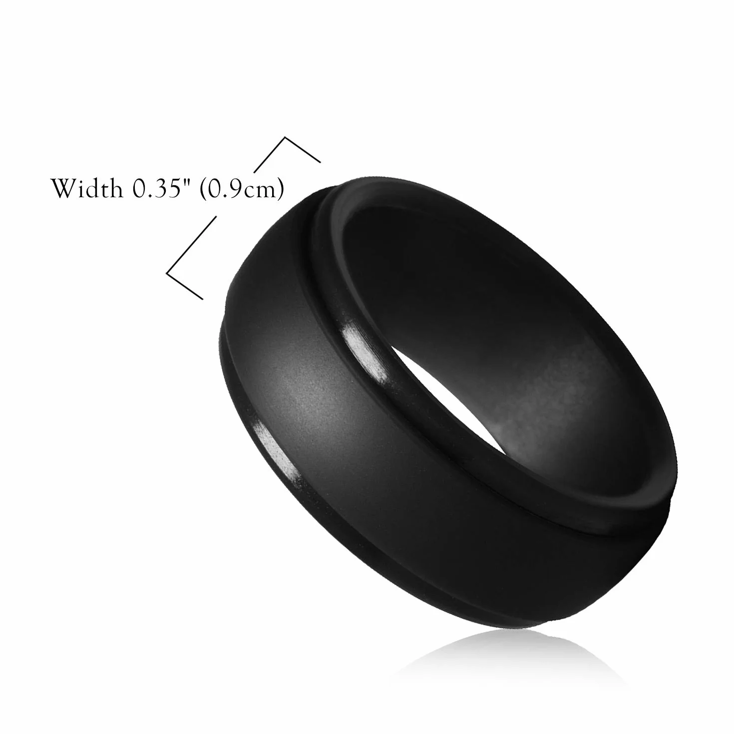 JewelryWe 9 mm silikonowy gumowy pierścień dla kobiet mężczyzn czarny