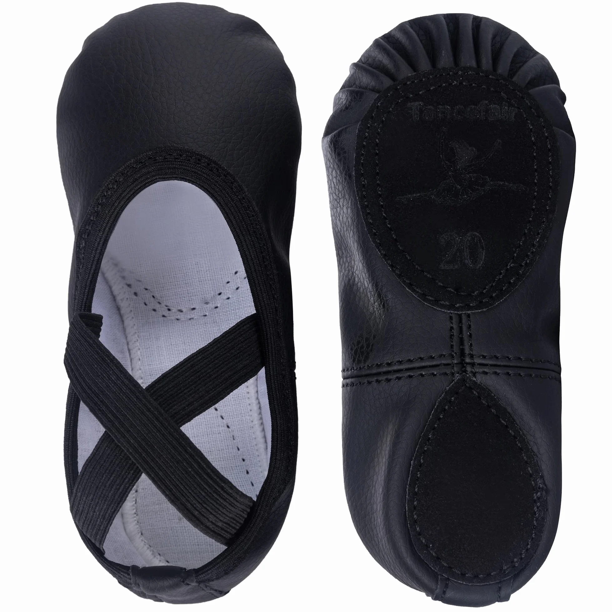 Buty baletowe, skórzane płaskie buty baletowe, buty do tańca baletowego, skórzane buty do tańca z dzieloną podeszwą dla dziewczynek, małych dzieci, kobiet