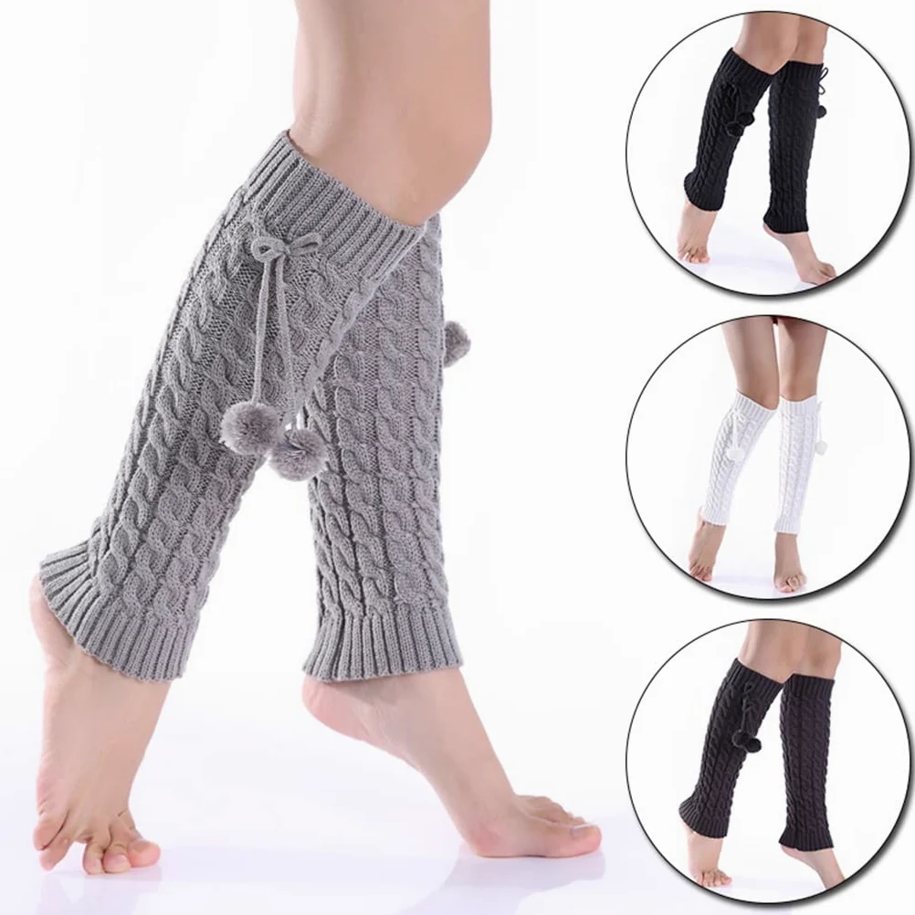 Zimowe dzianinowe skarpety damskie ocieplacze na nogi solidne skarpety do kolan legginsy wysokie elastyczne ocieplacze na nogi (kolor: A, rozmiar: 42 cm) (D 42 cm)