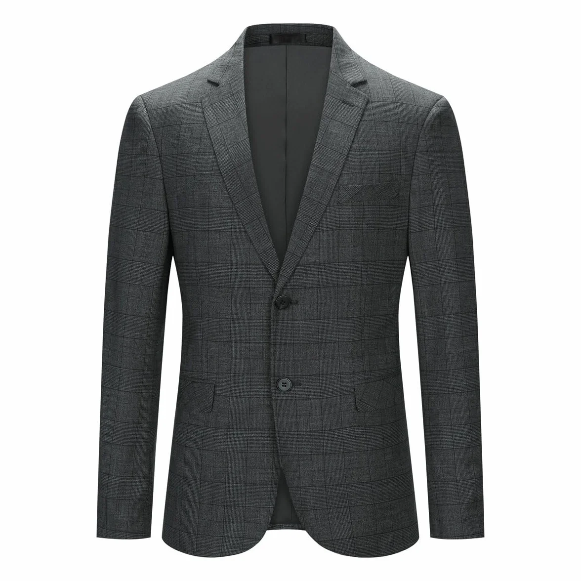 YOUTHUP Męska marynarka garniturowa w kratkę, slim fit, 2 guziki, marynarka męska biznesowa