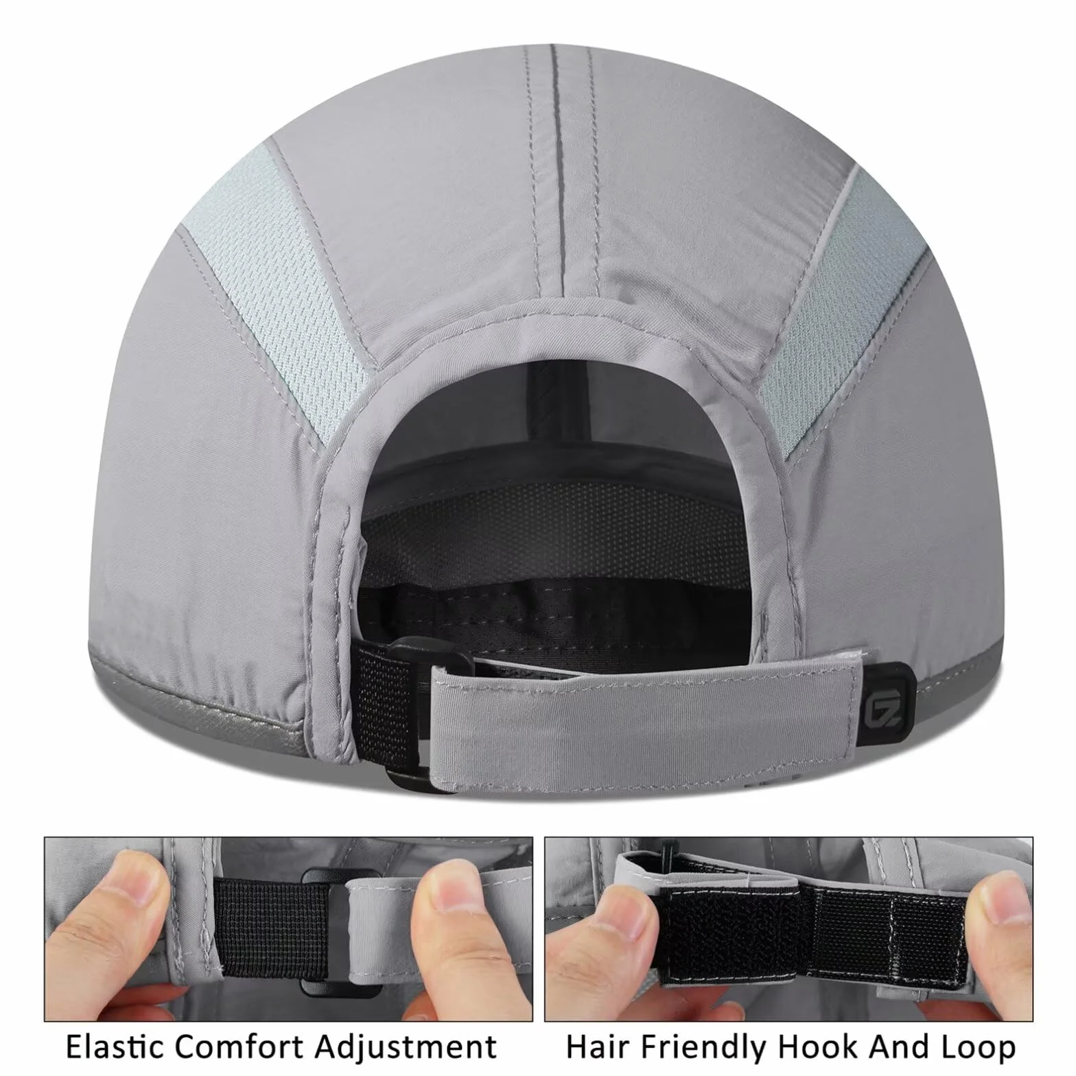 UPF50+ Quick Dry Sports Hat Lightweight Breathable Outdoor Running Cap Folding Series Light Grey