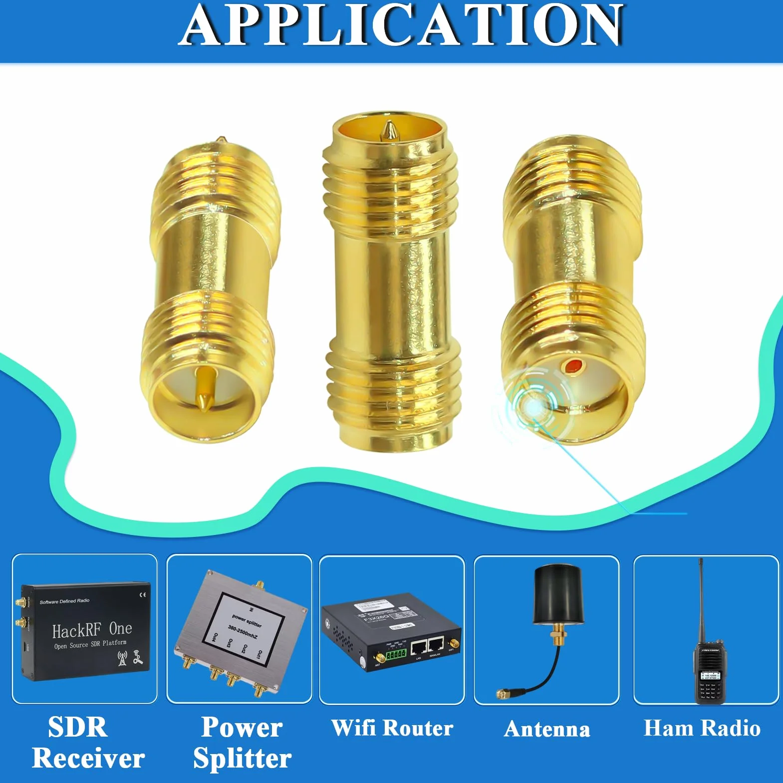 TUOLNK SMA Koppler Barrel Adapter RP SMA Buchse RF Connector Kit Converter dla Antennenradio 3-pak