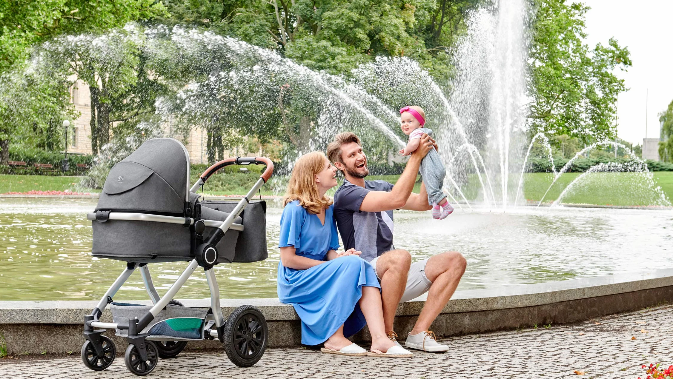 Kinderkraft Wielofunkcyjny Wózek Dziecięcy VEO 3w1, Spacerówka, System podróżny, Fotelik samochodowy i Akcesoria w zestawie, 2 Kierunki jazdy, Amortyzowane koła i stelaż, do 3 lat, Szary