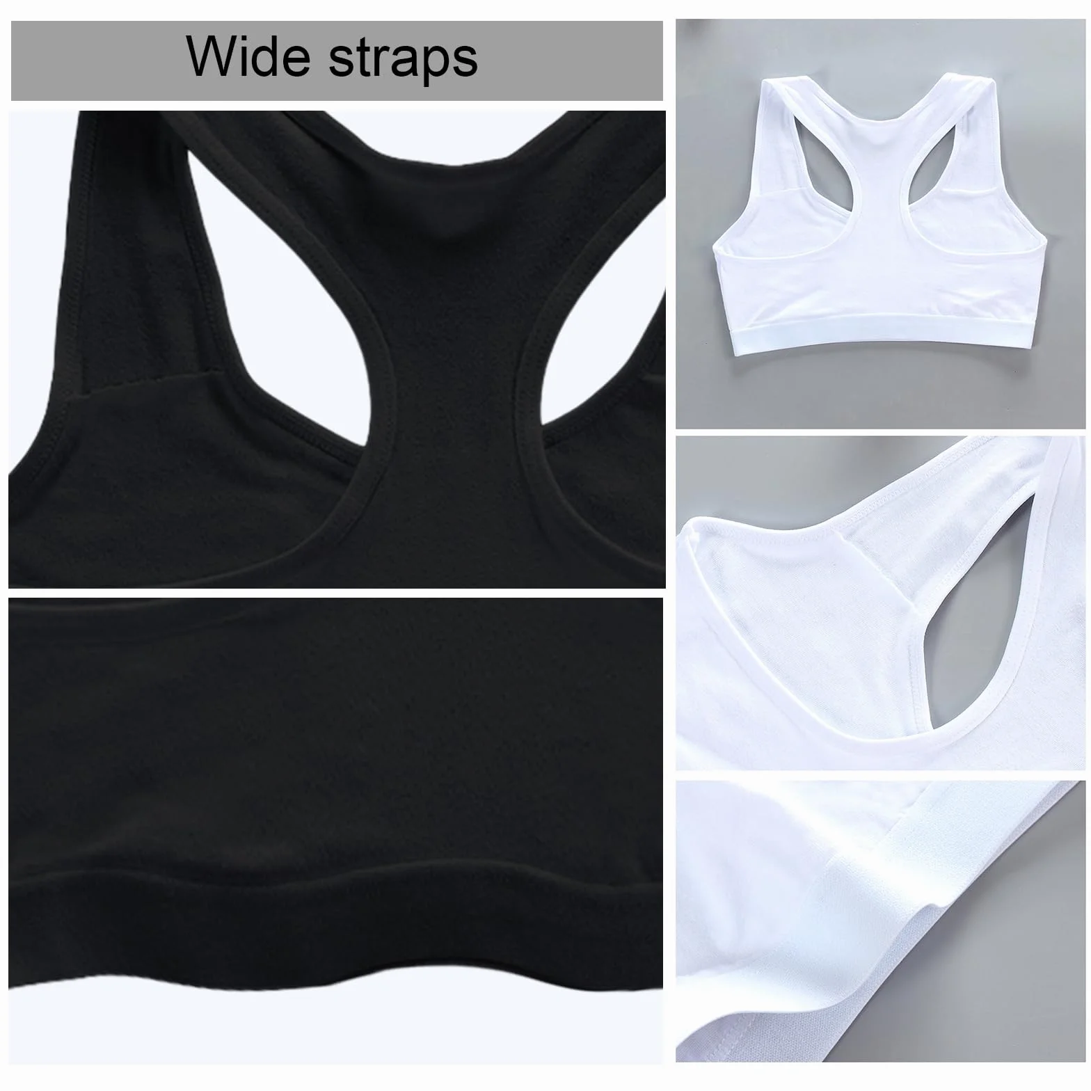 4-pak biustonoszy typu Crop Top dla dziewczynek, miękki, wygodny bawełniany biustonosz sportowy dla dzieci, bielizna, nieusztywniany biustonosz treningowy, biustonosz typu Crop Top dla dziewczynek,