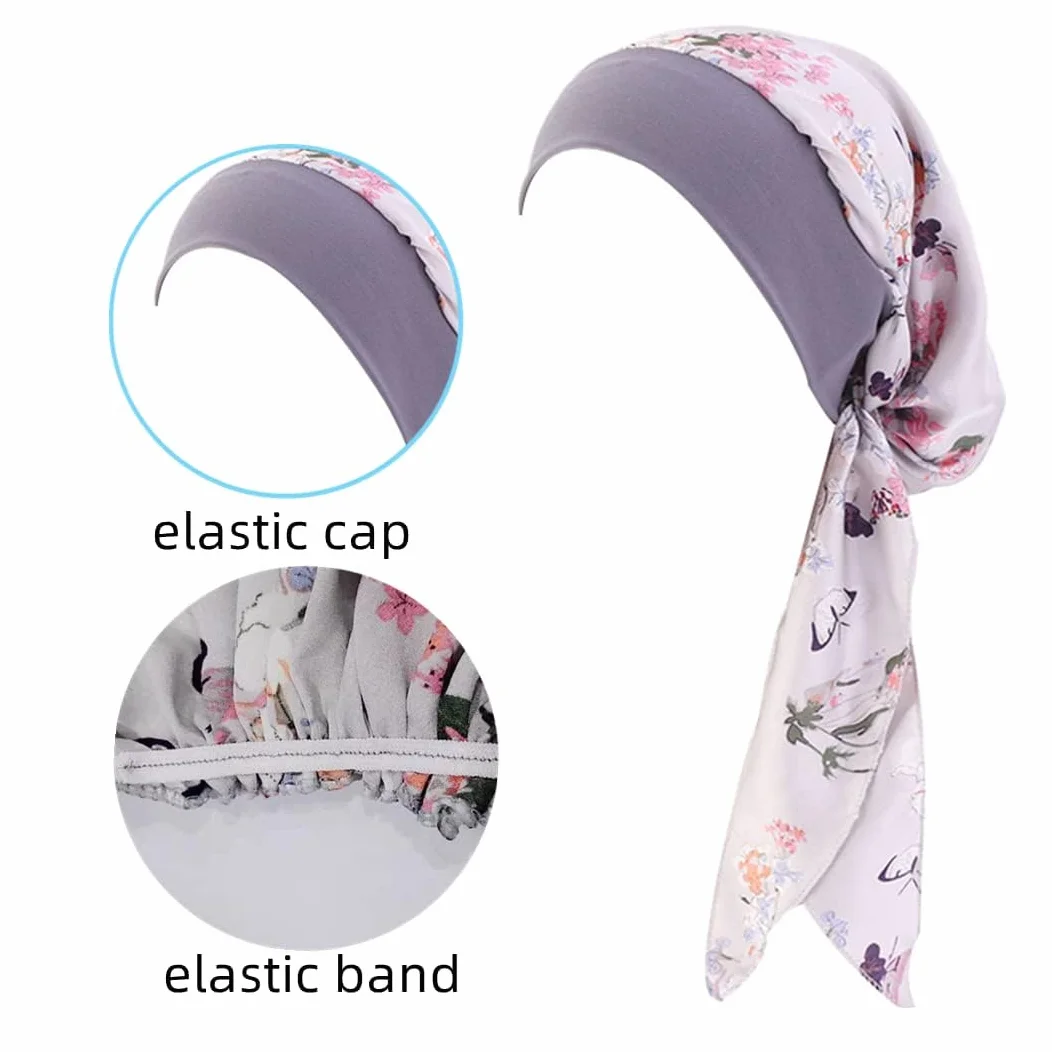 Chemioterapia Turban dla kobiet,Elegancki Lato Kapelusz Chemo,Szyfonowa opaska na głowę do wypadania włosów,Rak,Chemioterapia(fioletowy), Fioletowy, XL