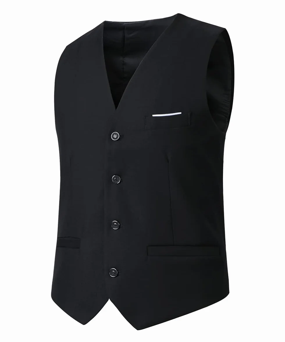 Męska kamizelka slim fit, formalna, na wesele, imprezę, na co dzień, jednolity kolor, bez rękawów, garnitur, kamizelki, kamizelka