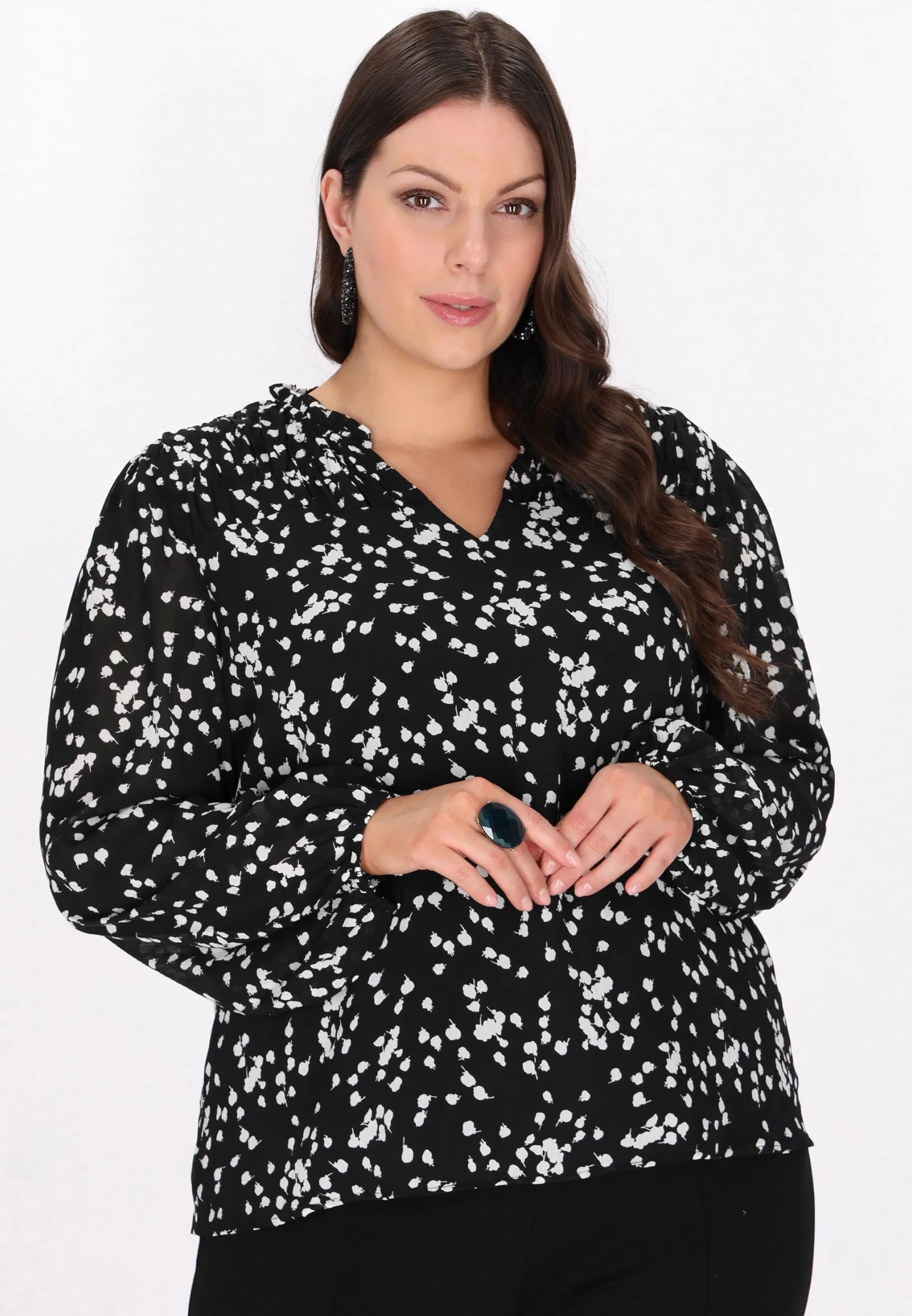caspio Damska bluzka plus size, czarna