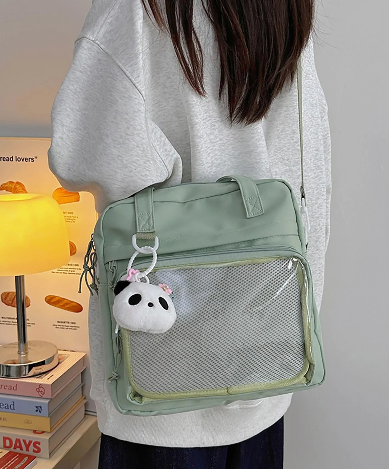 Kawaii torby crossbody dla kobiet Ita torby kurierskie urocza przezroczysta torba ITA japońskie torby na ramię w stylu anime idealne dla studentów i codziennego użytku, przezroczysta torba na ramię