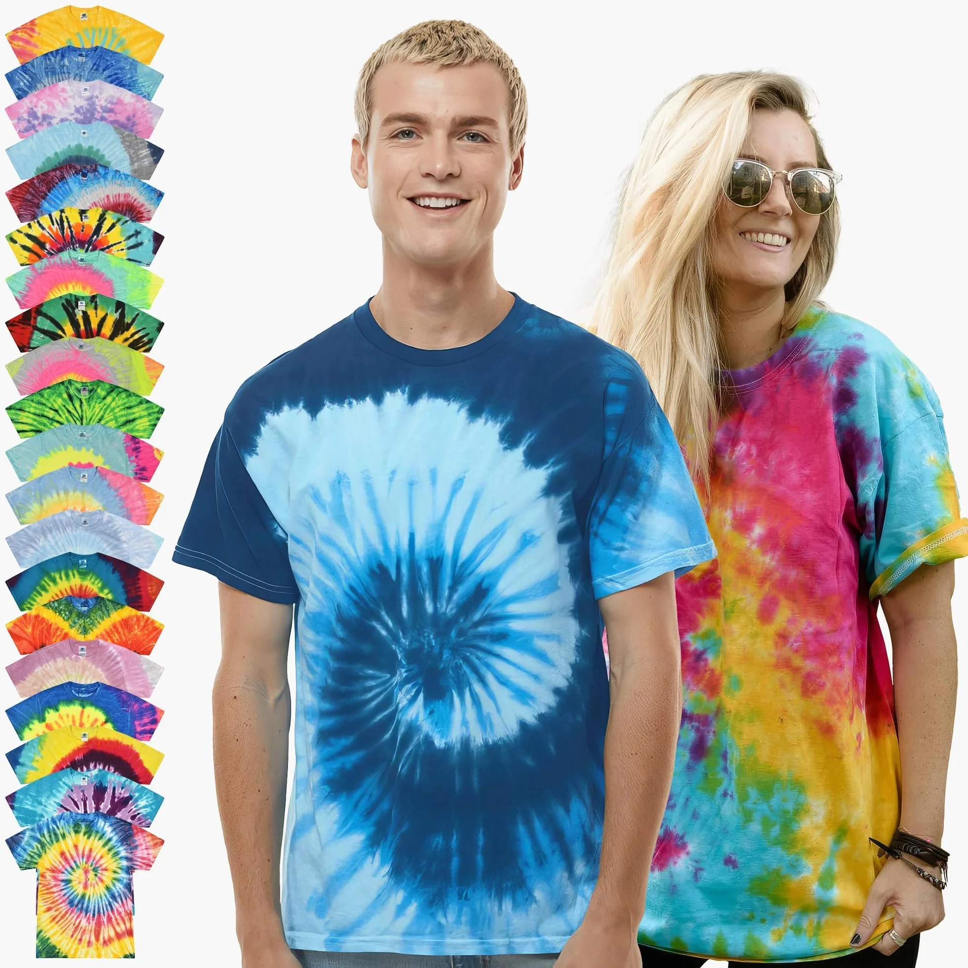Unisex batik T-Shirt – Neon Rainbow Hippie Shirt dla kobiet i mężczyzn – strój festiwalowy w stylu lat 70. – Tie Dye tęczowa koszulka – bawełniana kolorowa koszulka męska S M L XL XXL 3XL 4XL 5XL