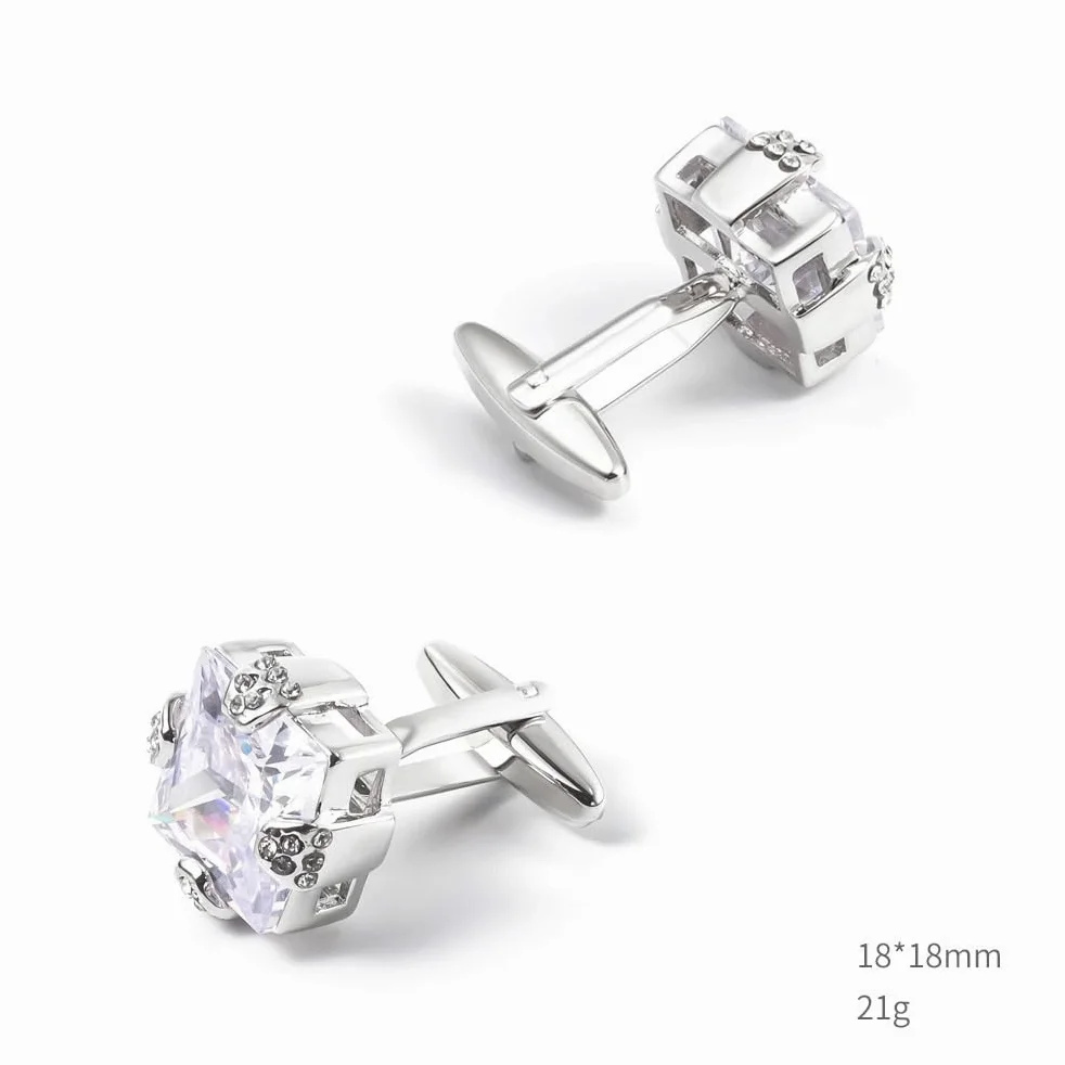 Spinki do mankietów z kryształkami diamentowymi do koszuli męskiej zdobione spinkami do mankietów Akcesoria do garnituru