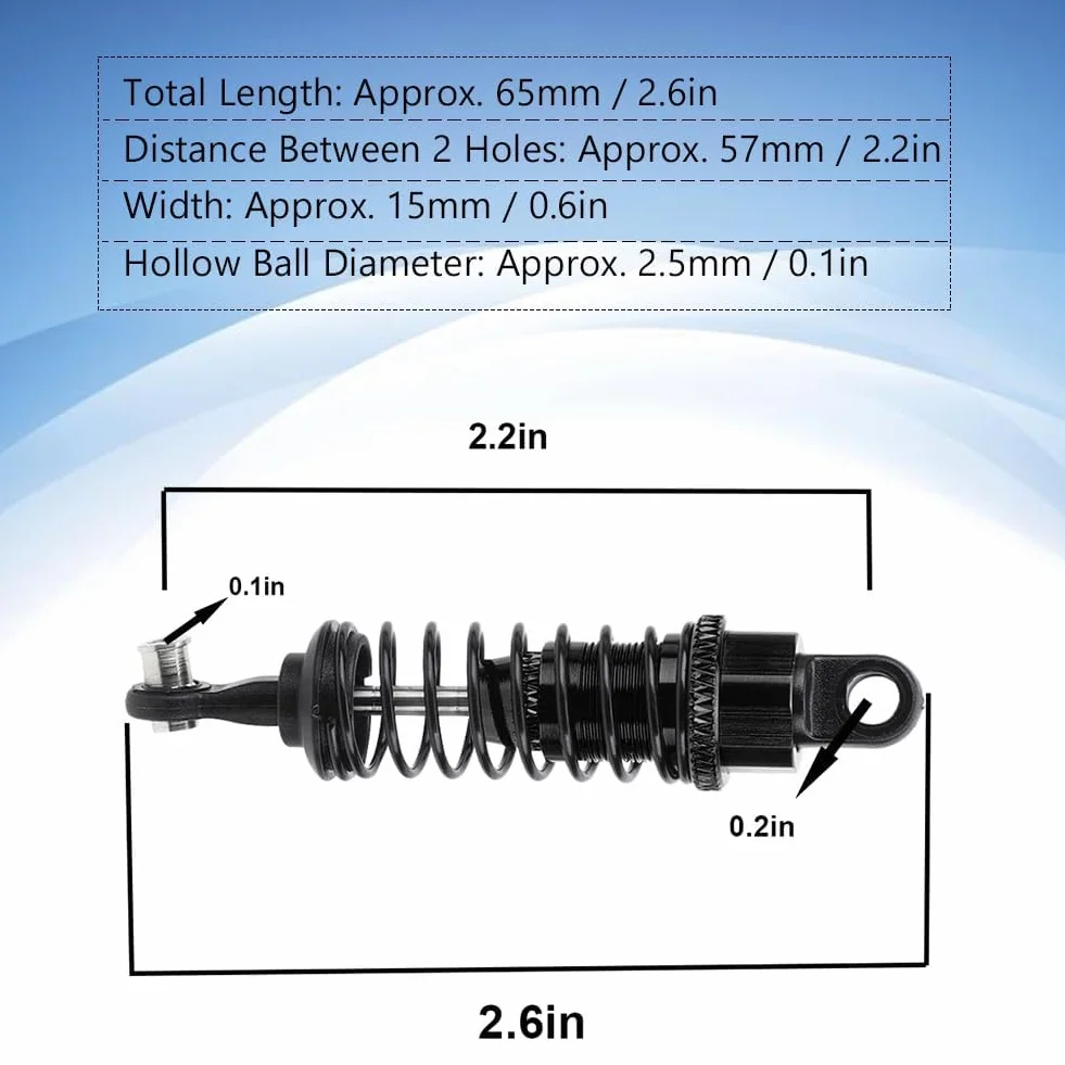 Amortyzator RC, 2-częściowy stop aluminium w skali 1:18, zdalnie sterowany amortyzator gąsienicowy do A959 A969 A979 K929, napęd na wszystkie koła 1/18 RC car (czarny)
